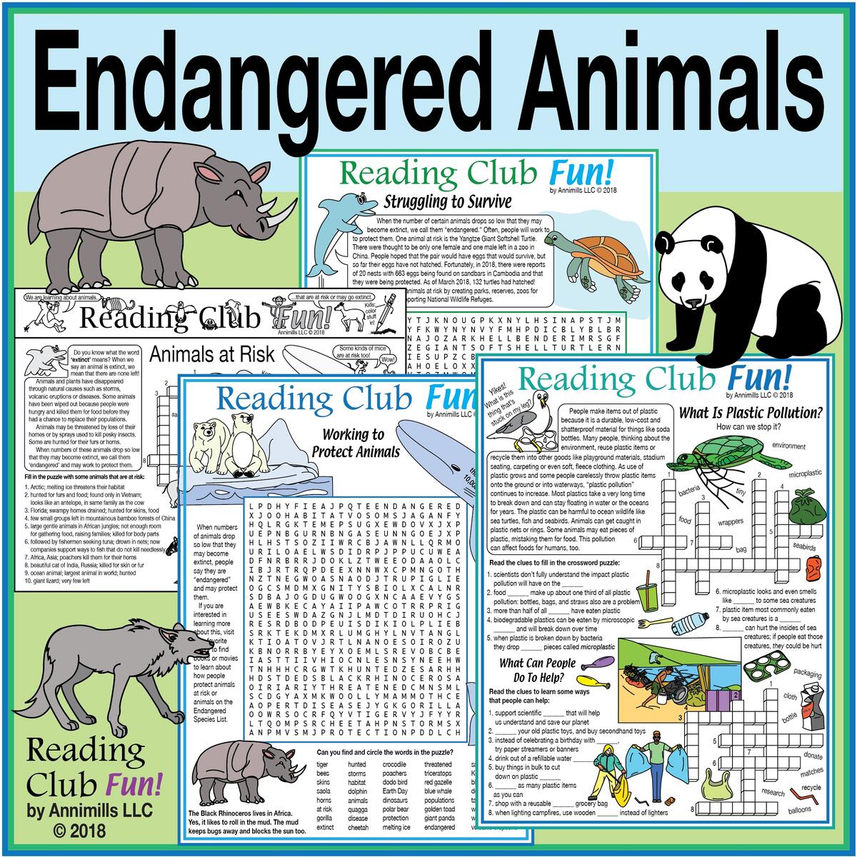 Earth Day Endangered Animals Printable Set Made By Teachers
