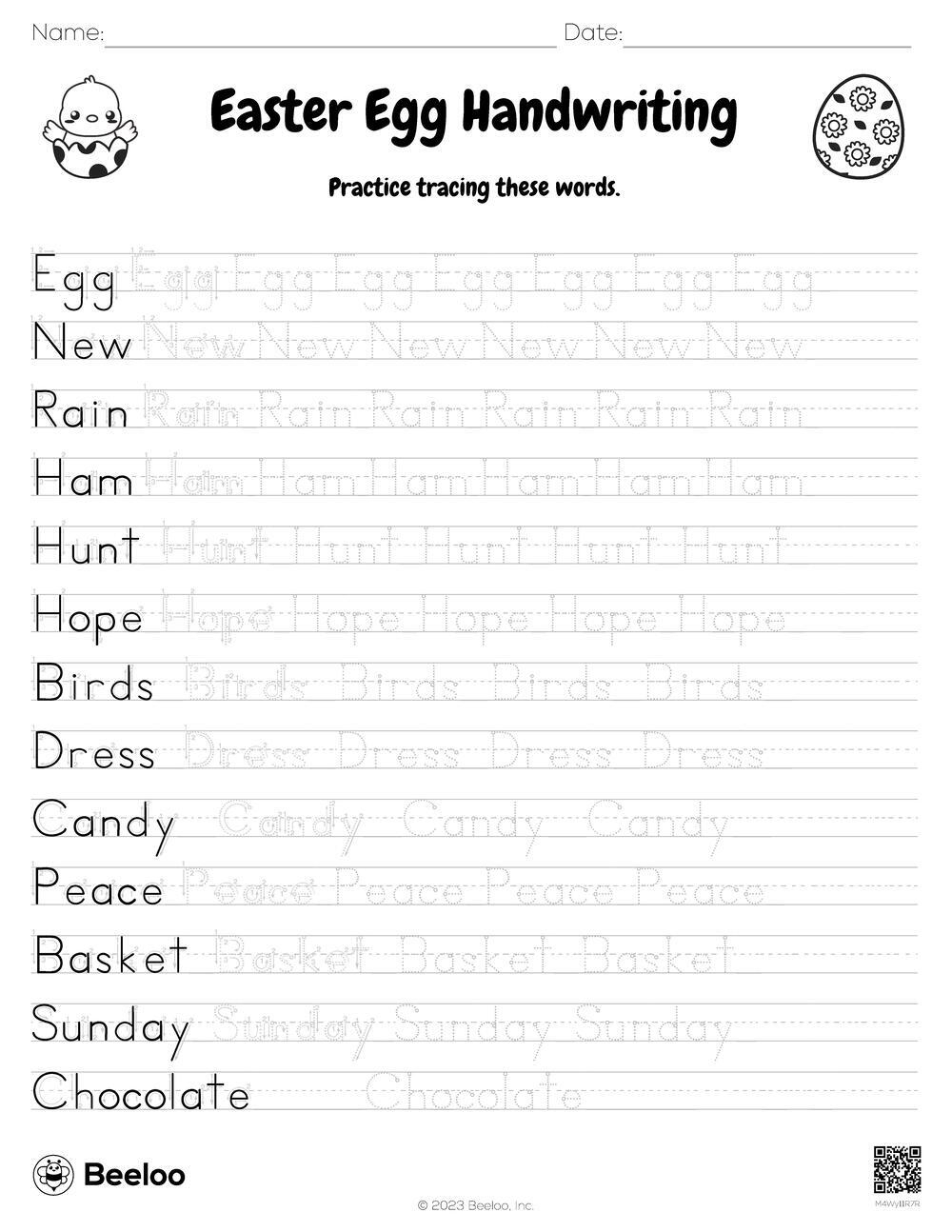 Easter Egg Handwriting Beeloo Printable Crafts And Activities For Kids