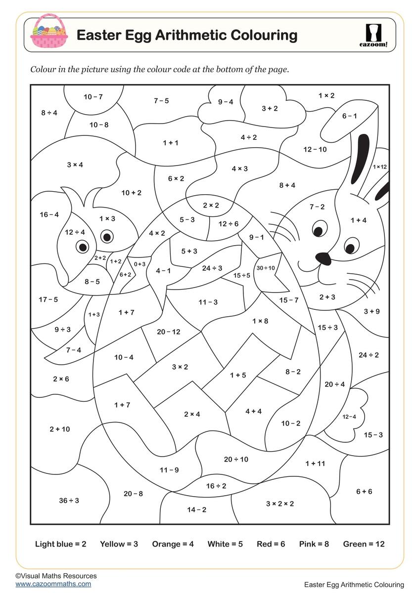 Easter Maths Worksheets Printable PDF Easter Maths Worksheets