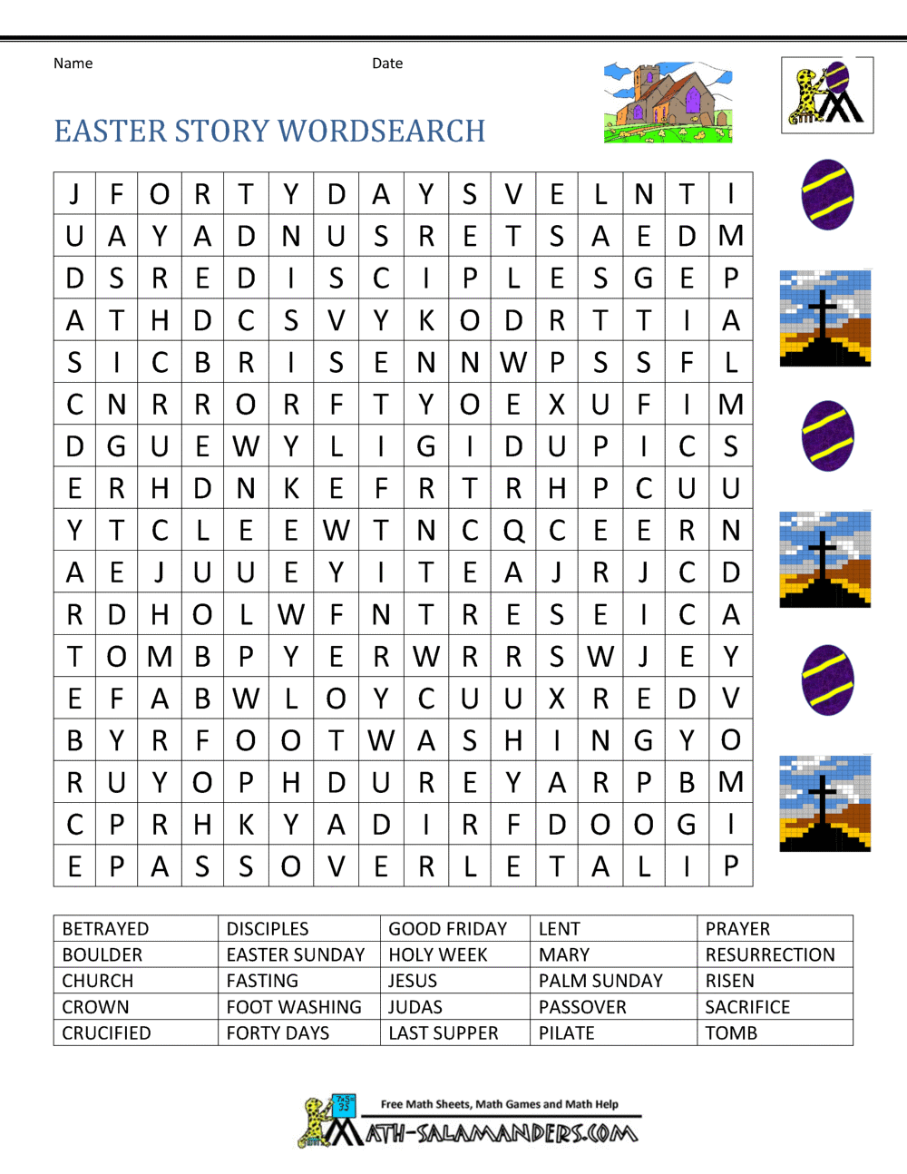 Free Printable Easter Math Worksheet