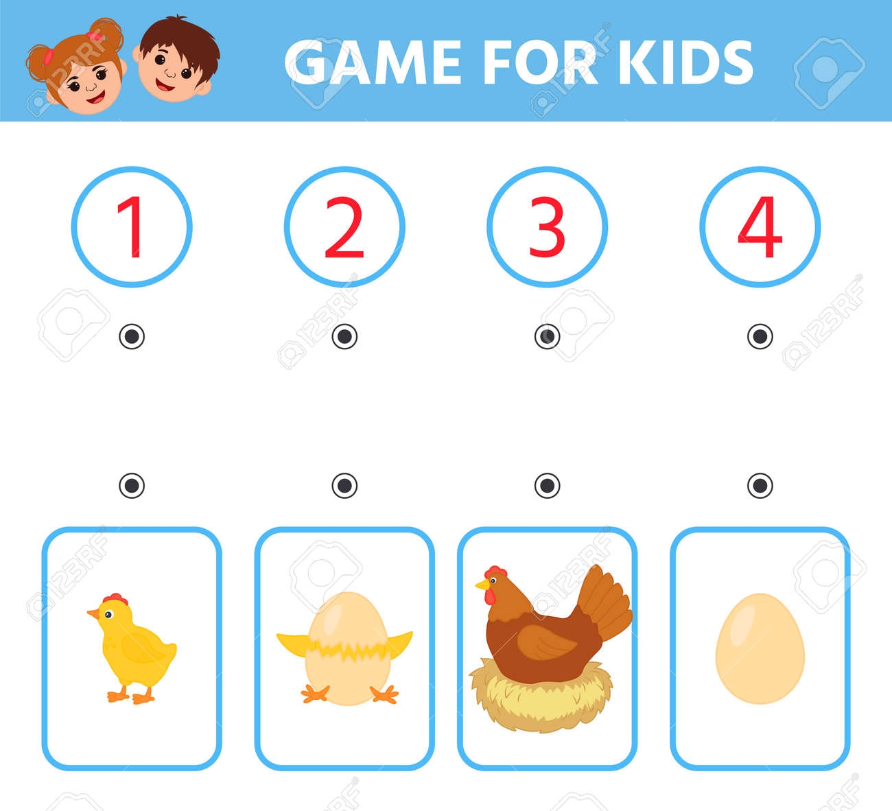 Education Logic Game For Preschool Kids Chicken Life Cycle Arrange In Order Printable Worksheet Children Funny Riddle Entertainment Ilustraciones Svg Vectoriales Clip Art Vectorizado Libre De Derechos Image 188867129