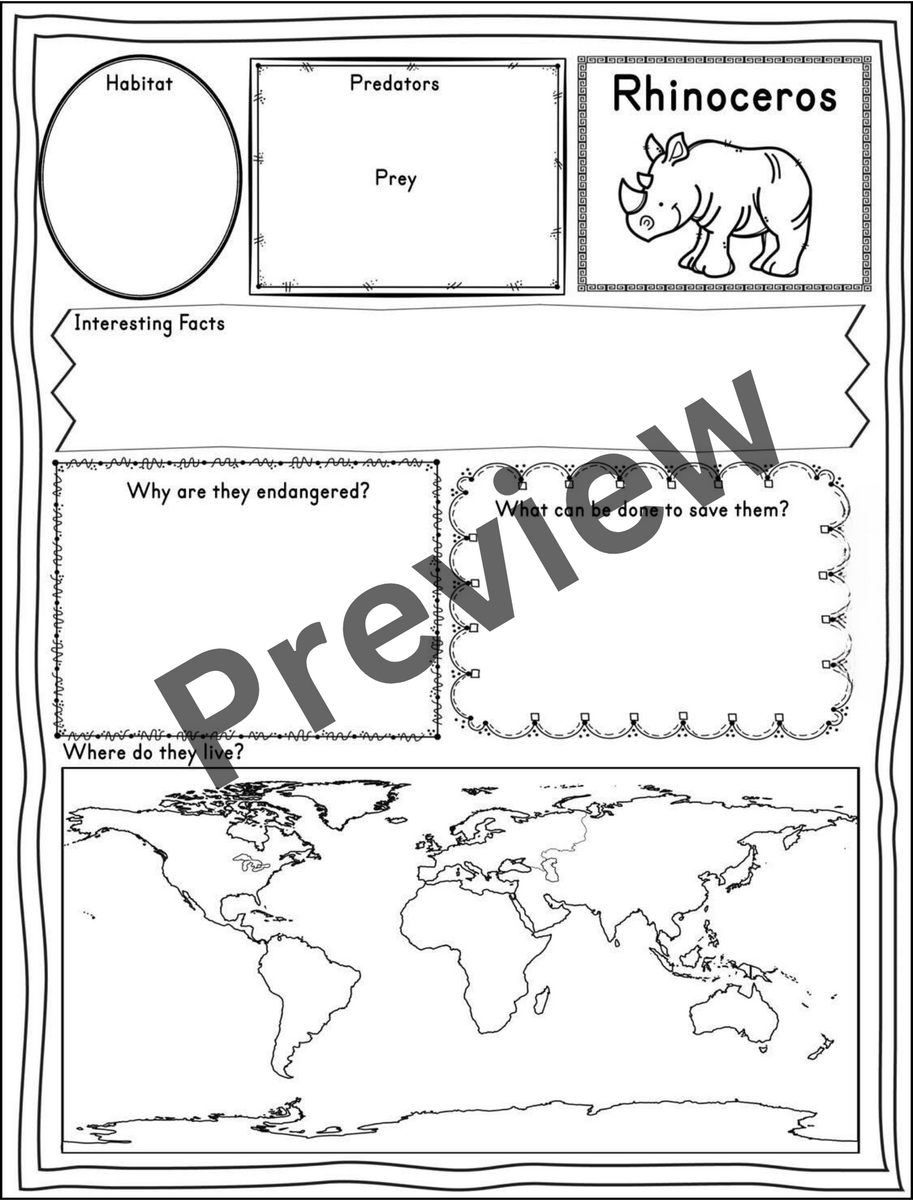 Earth Day Endangered Animals Printable Set Made By Teachers