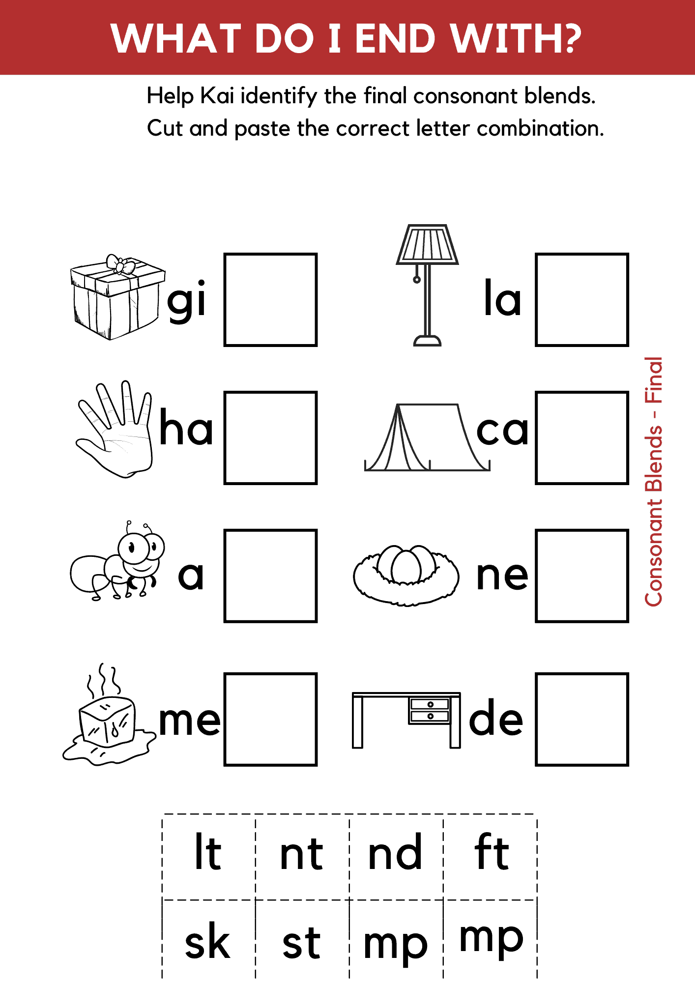 Ending Blend Worksheets Set 2 Free Word Work Worksheets Library Ending Blends Worksheets Orton Gillingham Activities Made By Teachers