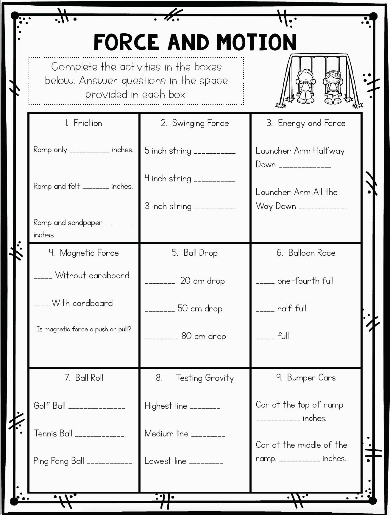 Engaging Force And Motion Worksheets For Interactive Learning Engaging Force And Motion Worksheets For Interactive Learning