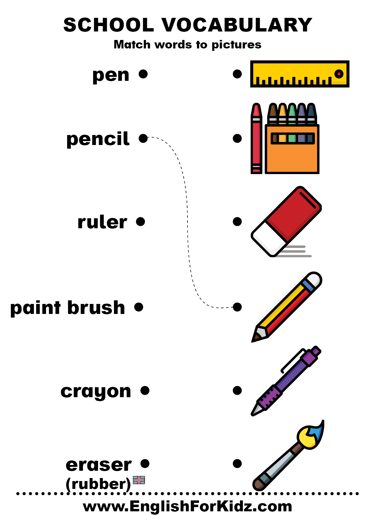 English For Kids Step By Step School Vocabulary Worksheets Free PDF