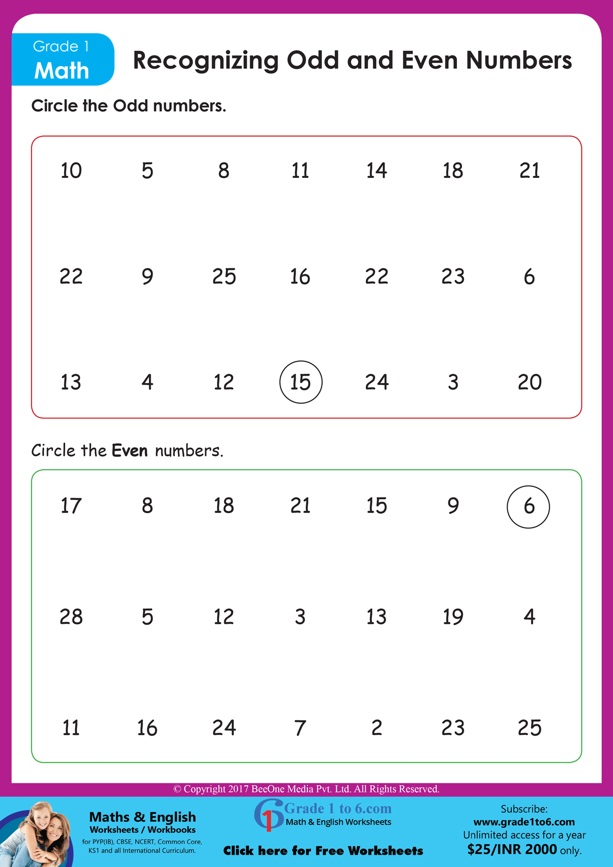 Printable Odd And Even Numbers Worksheet Odd And Even Digital For Grade 1 2 Made By Teachers
