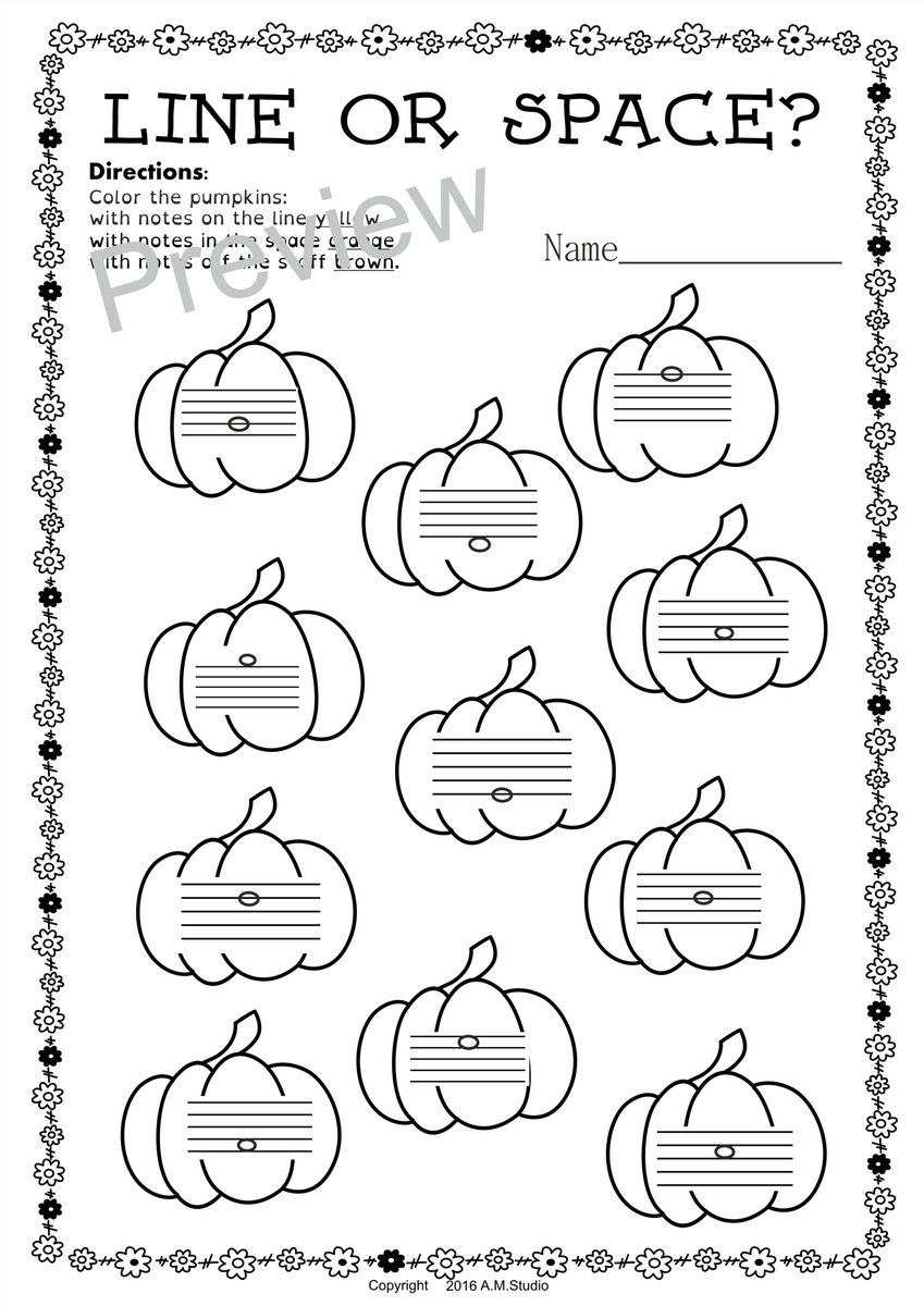 Fall Music Worksheets Pack Line Space High Low FREE Printable Music Note Naming Worksheets Presto Its Music Worksheets Library
