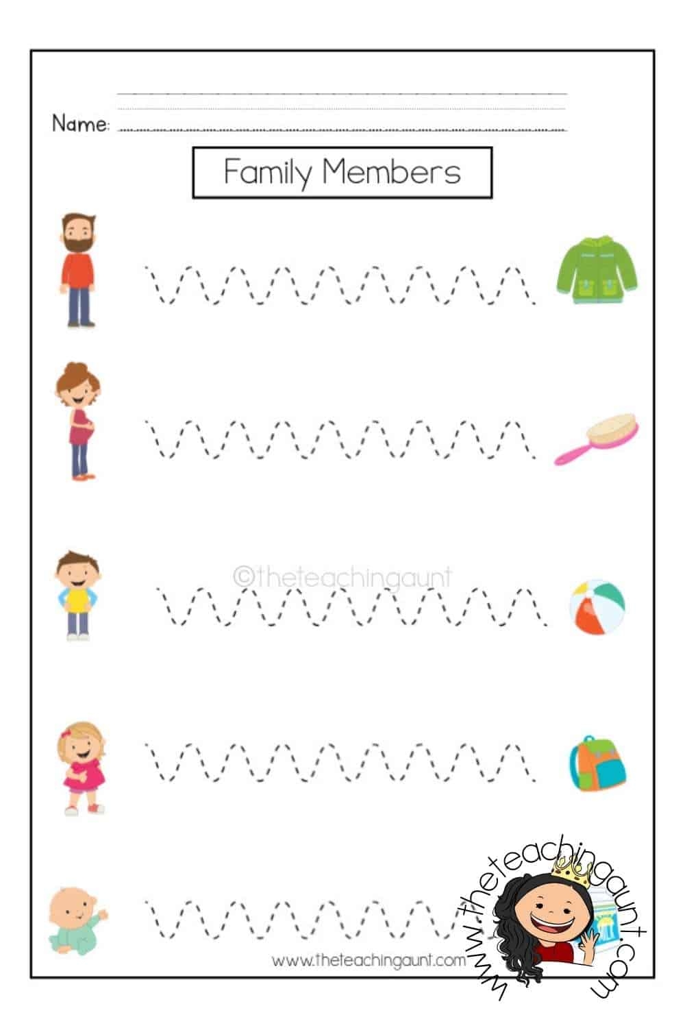 Family Members Worksheets The Teaching Aunt All About Me Printable Preschool Worksheet Free PDF MindyMakes