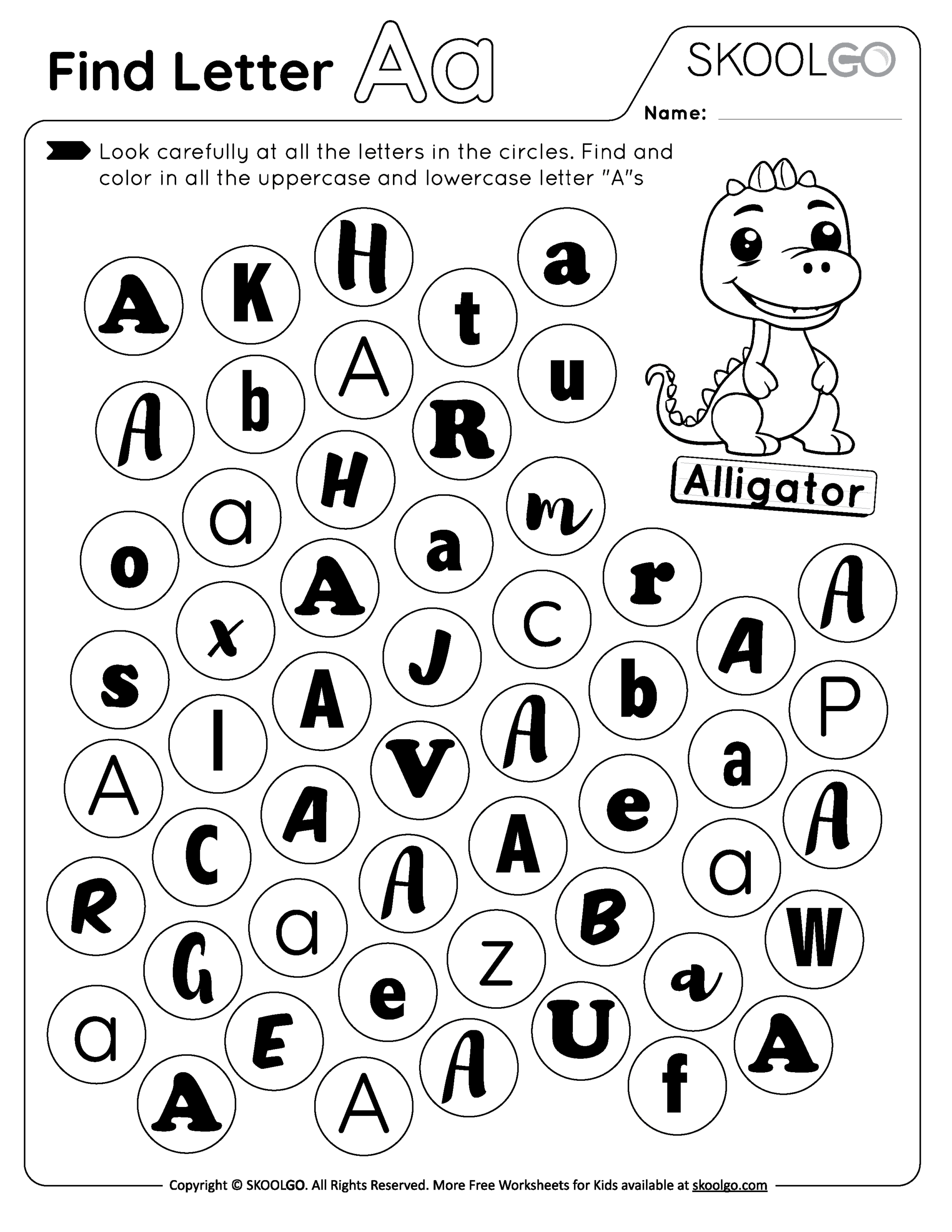 Alphabet Find And Cover The Letter Worksheets