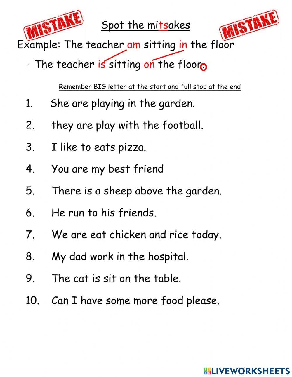 English Grammar Worksheet Grammar Error Correction There Is Worksheets Library