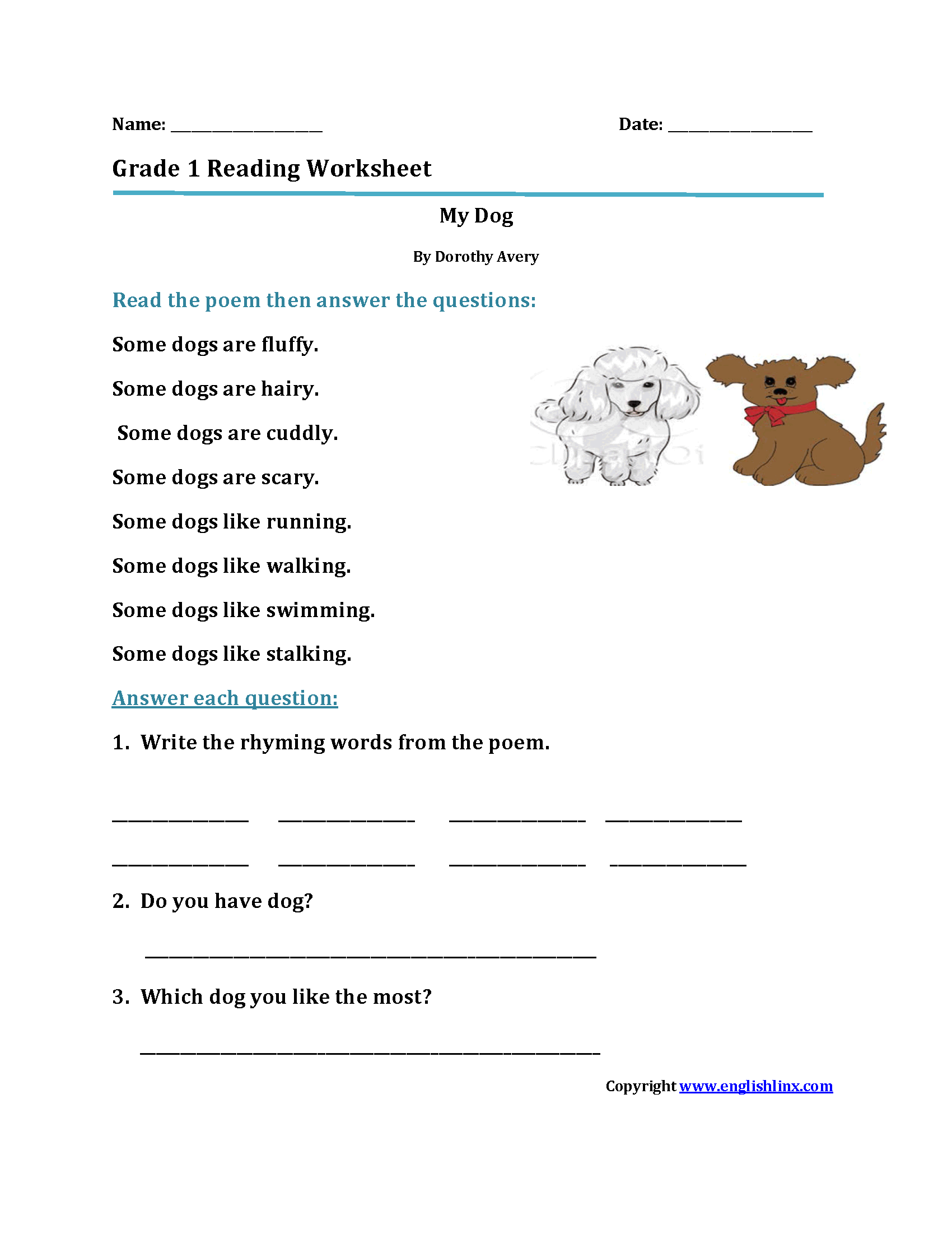 9 First Grade Reading Comprehension Worksheets Free PDF At Worksheets Library
