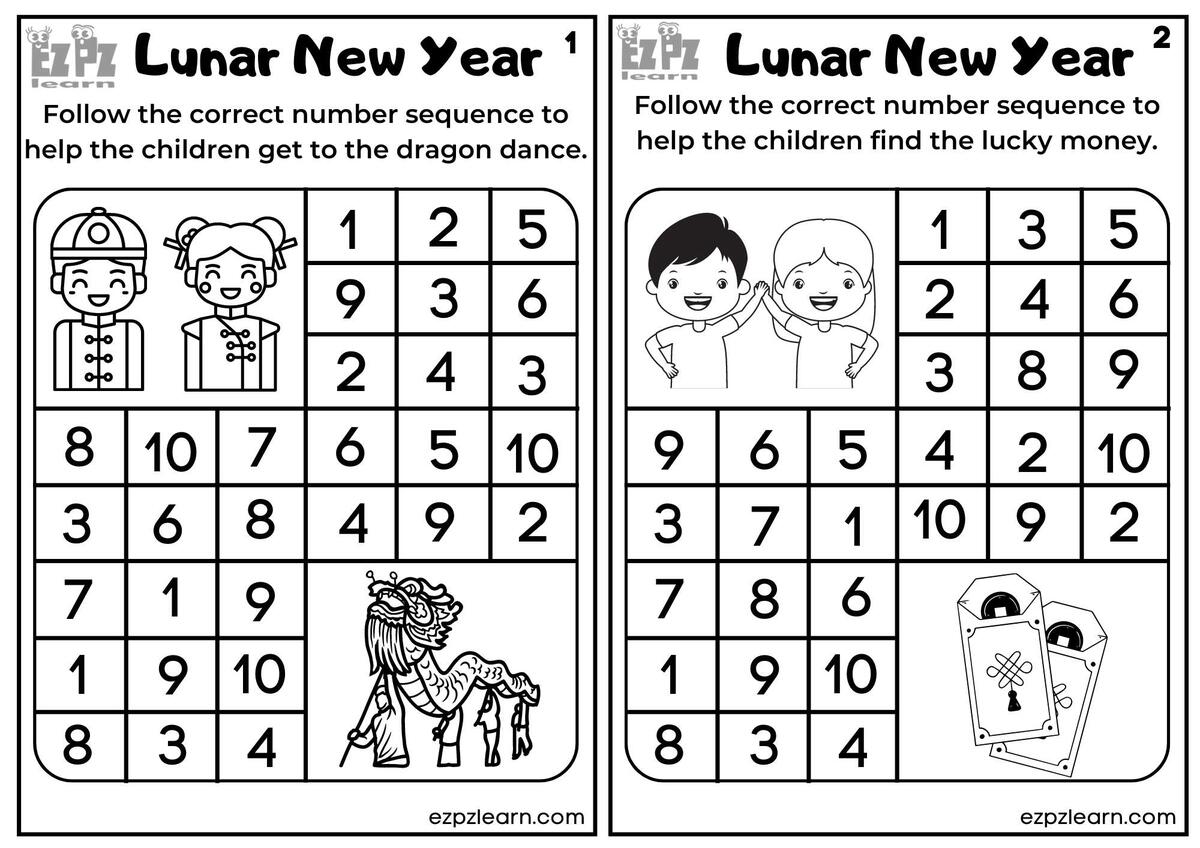 Follow The Numbers Lunar Chinese New Year Free PDF Download Ezpzlearn