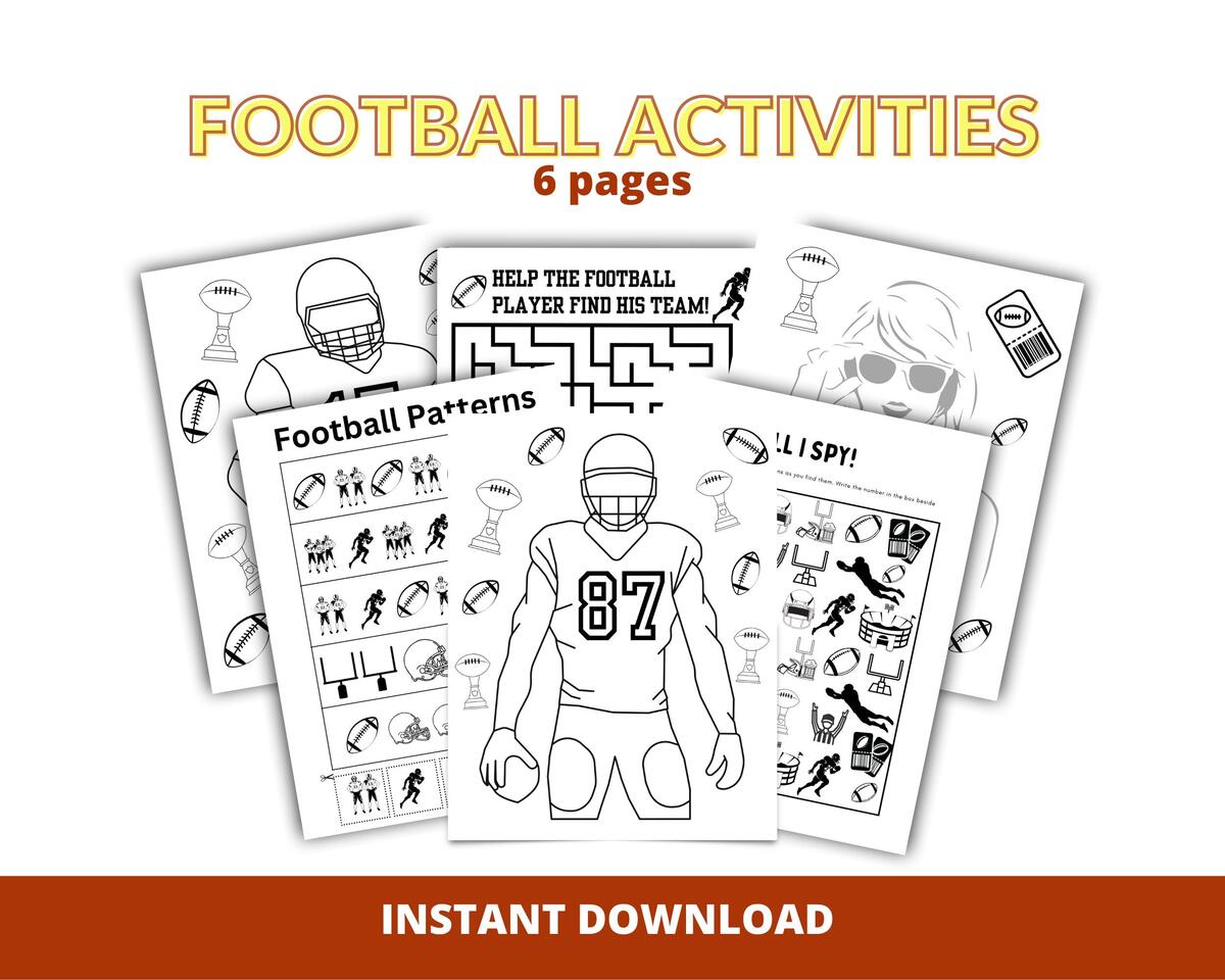 Football Printable Kids Football Activities Kids Football Big Game Printable Etsy Football Printable Kids Football Activities Kids Football Big Game Printable Etsy