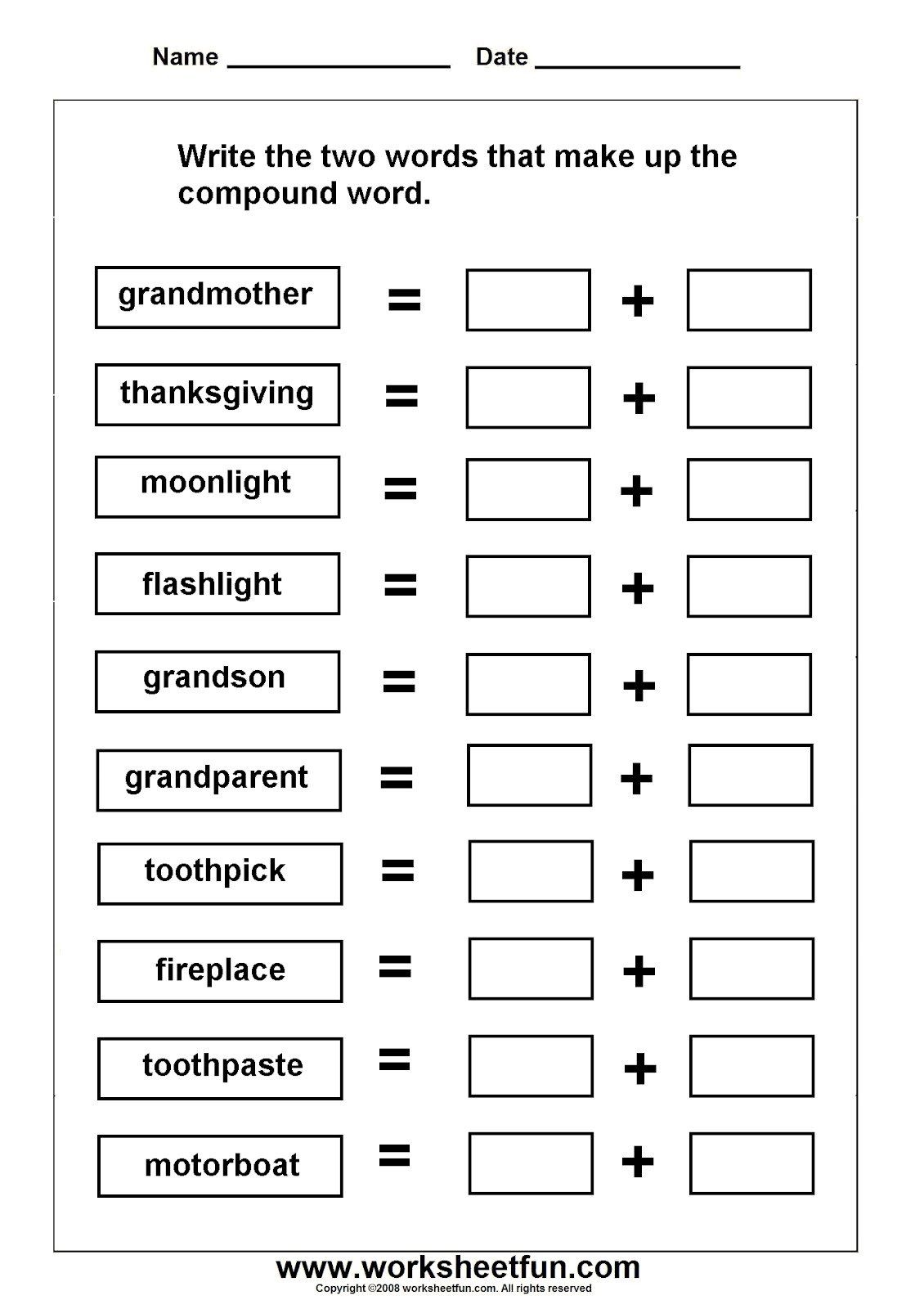 Thanksgiving Compound Words Worksheet Squarehead Teachers