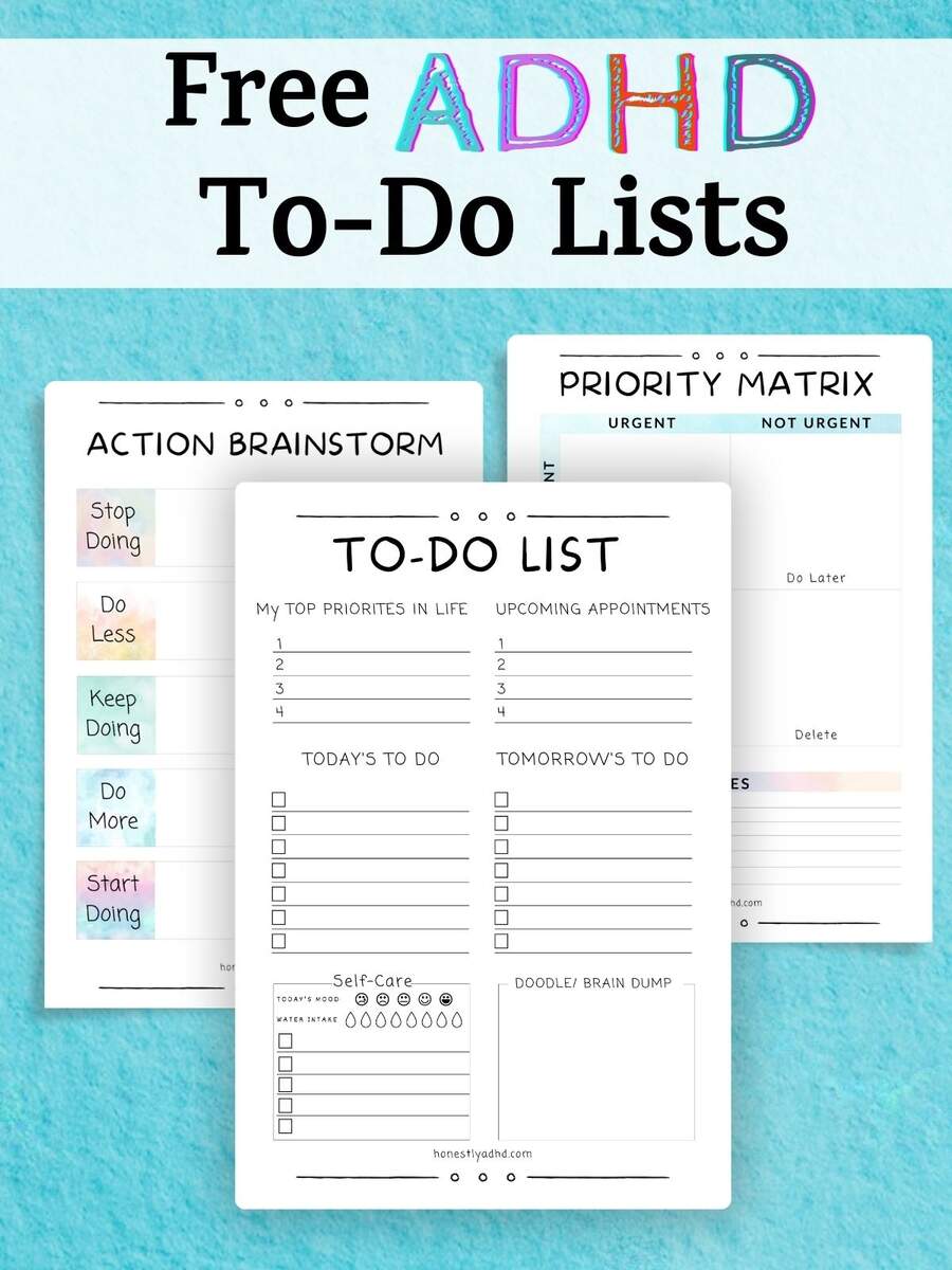 Free ADHD Friendly To Do List 3 Printable Templates Honestly ADHD