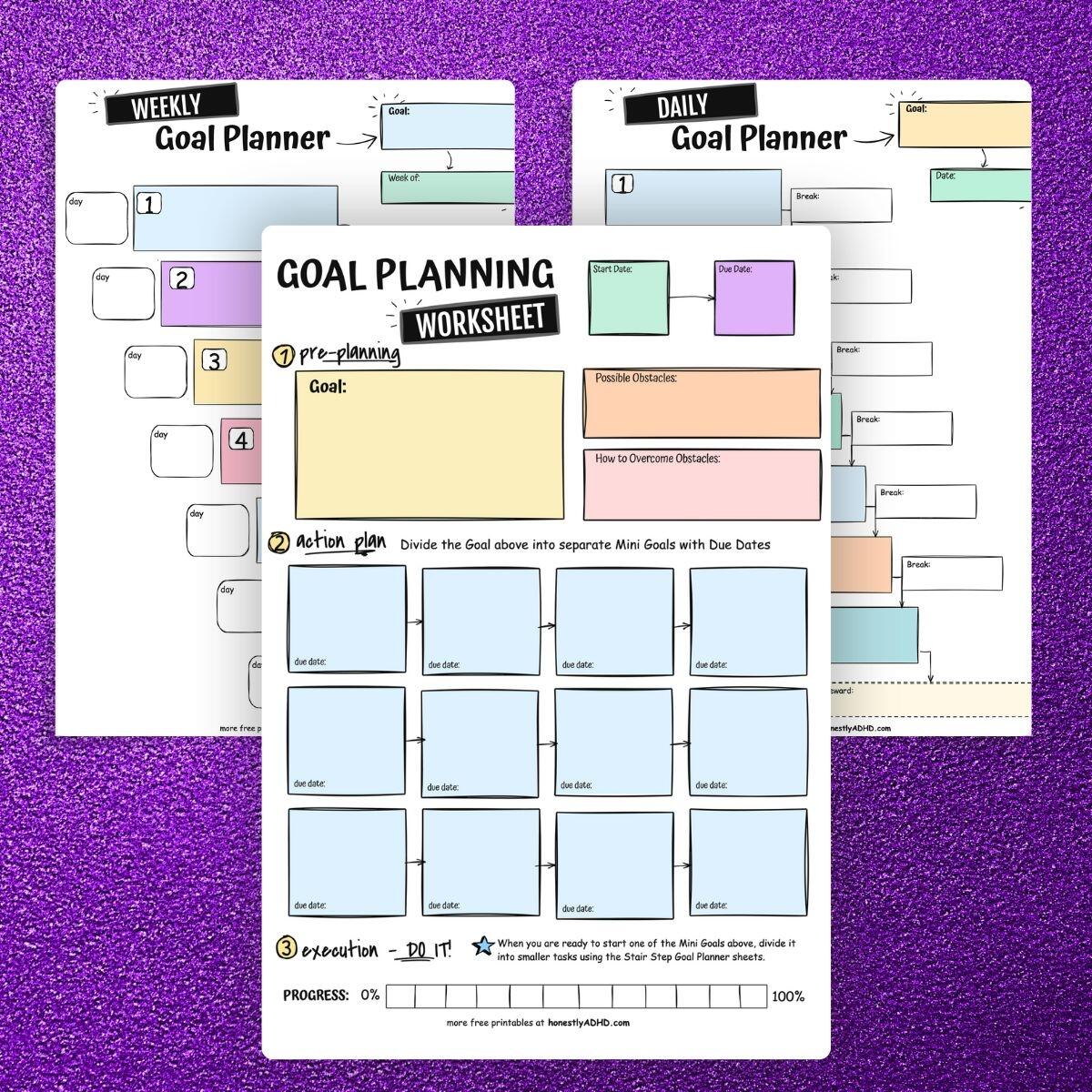 Free ADHD Goal Setting Worksheets Easily Break Down Tasks Honestly ADHD