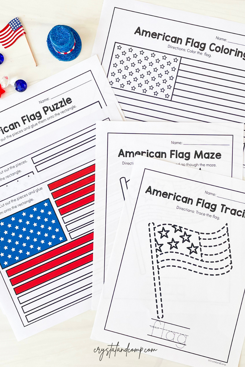 Free American Flag Worksheets For Preschoolers