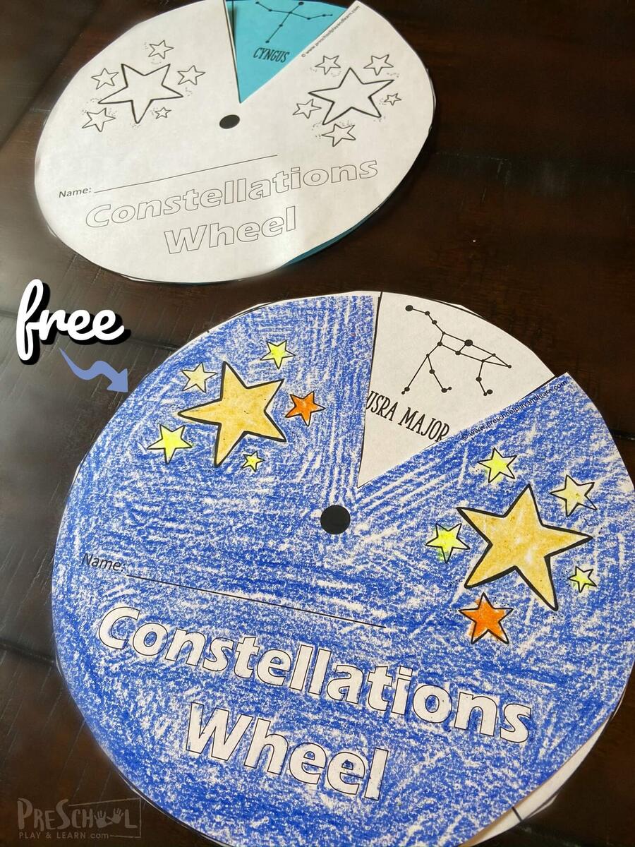 Free Constellations For Kids Printable Wheel Pdf Exploring Constellations Super Simple