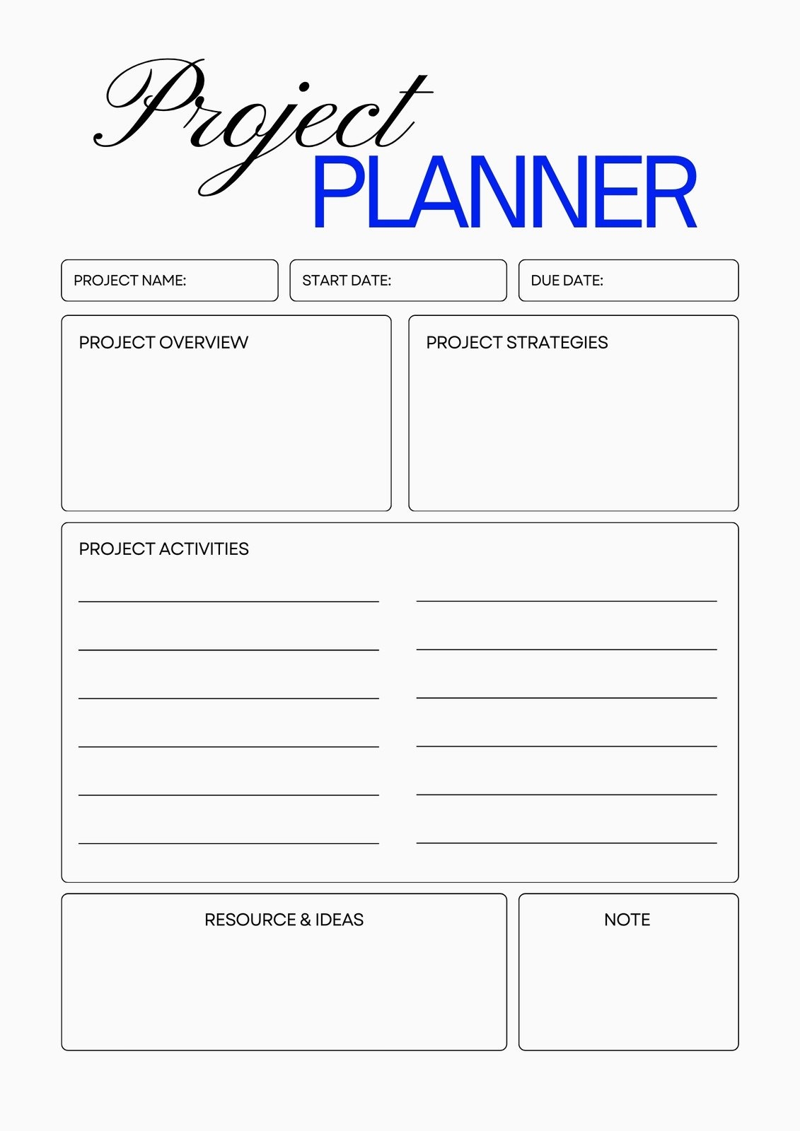 Free Custom Printable Project Schedule Planner Templates Canva