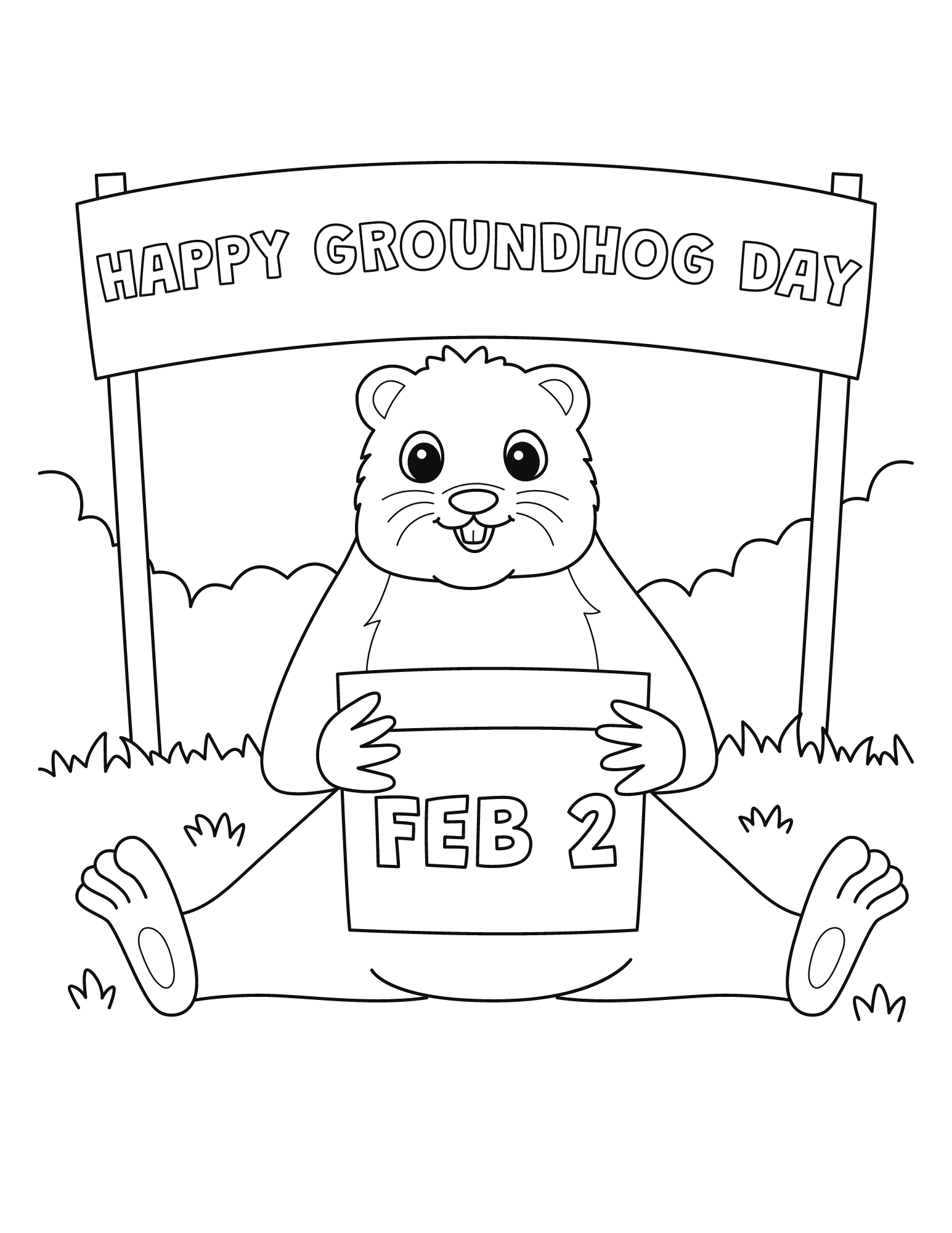 Free Groundhog Day Coloring Pages For Kids Free Groundhog Day Coloring Pages For Kids