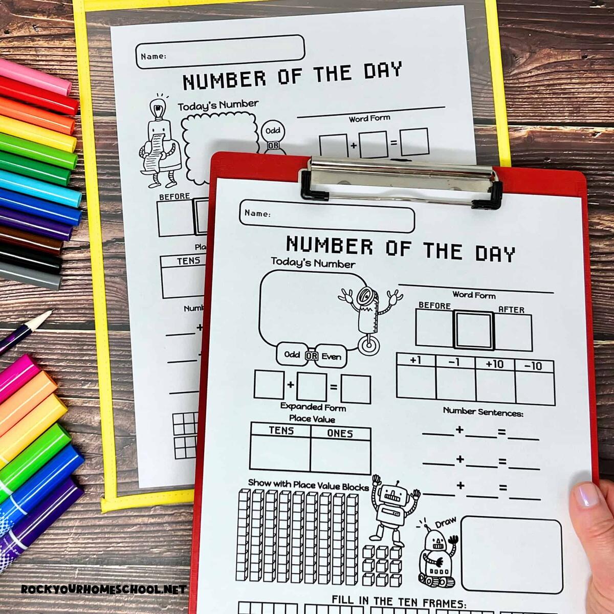 Number Of The Day Worksheet Free Printable