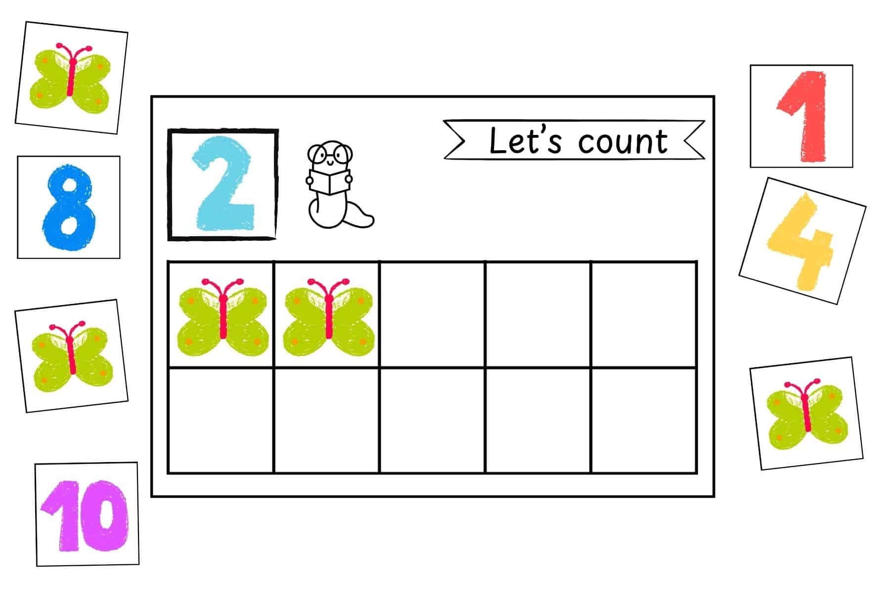 Matching Numbers Cut Paste Worksheets Numbers 1 7 Printable Activity For Kids Made By Teachers