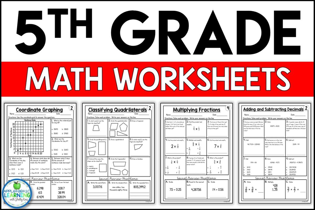5th Grade Math Worksheets