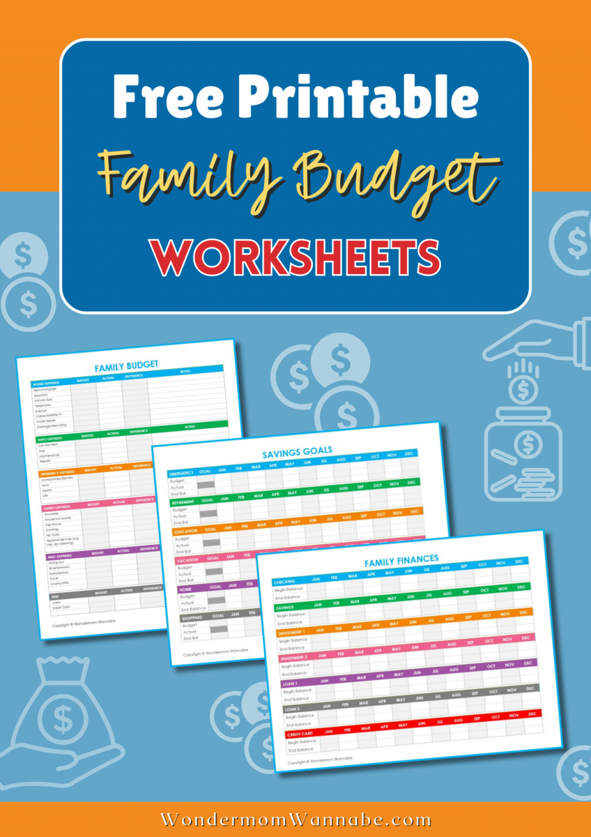 Free Printable Budget Worksheets For Family Finances Family Binder Budgeting Printables Clean And Scentsible