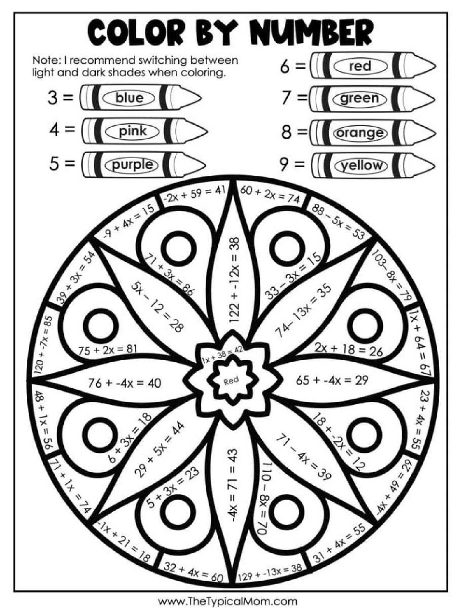 Color By Math Worksheets For Addition And Subtraction Practice That Kids Love Tunstall S Teaching