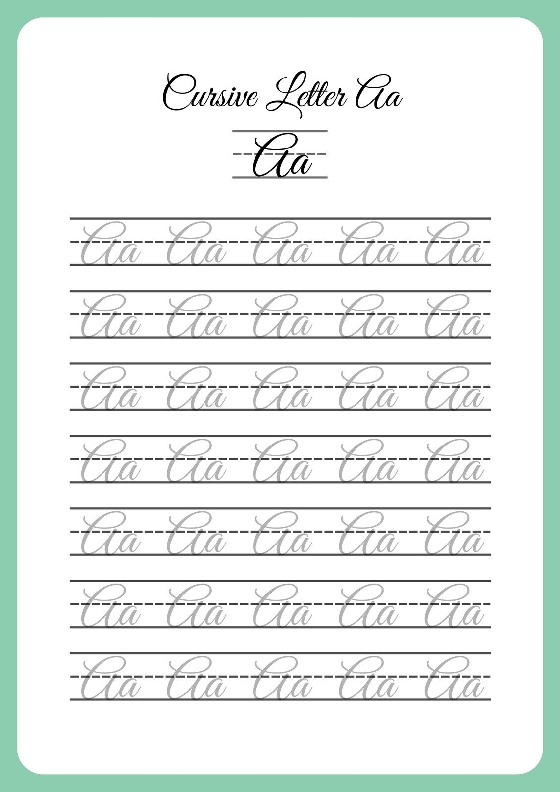Free Printable Cursive Writing Worksheet Templates Canva Free Printable Cursive Writing Worksheet Templates Canva