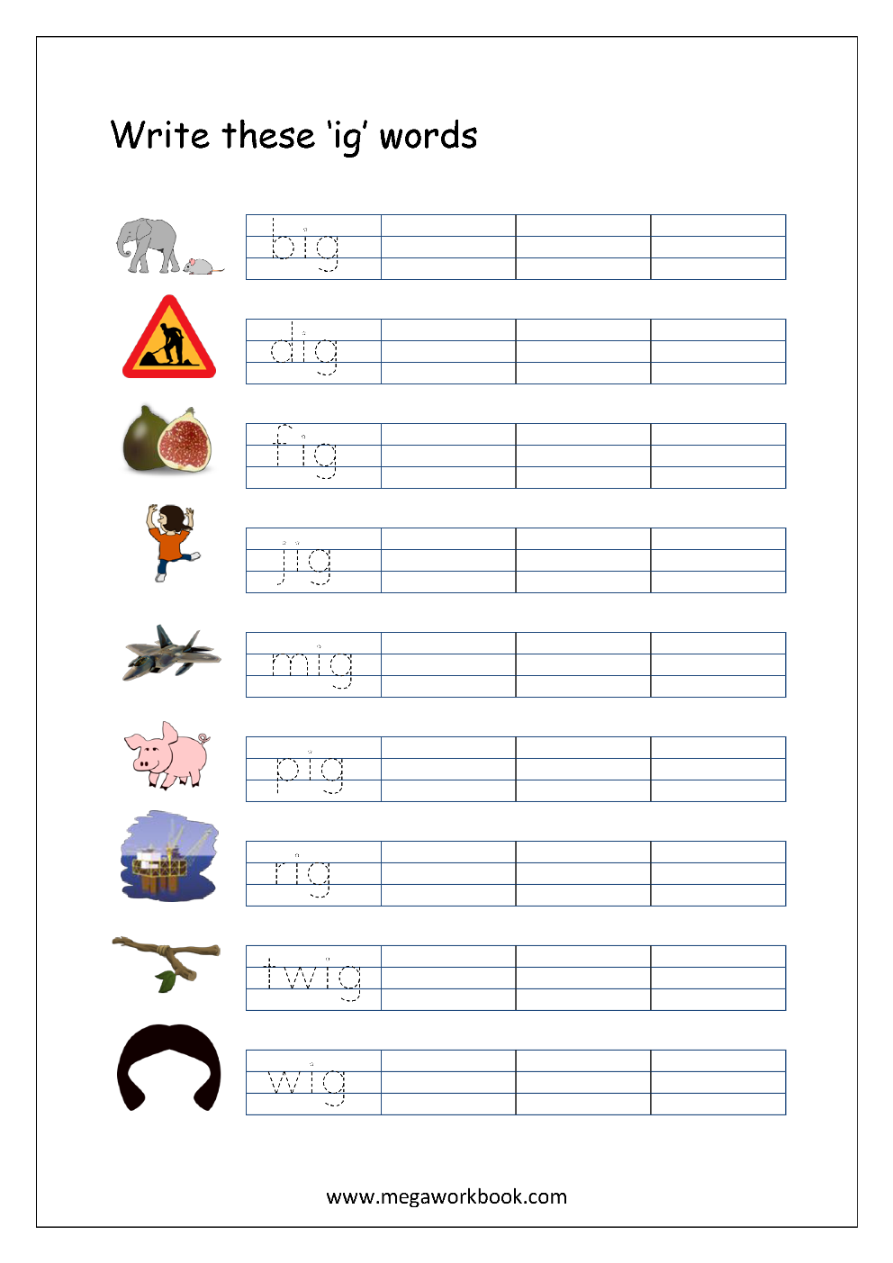 Free Printable CVC Words Writing Worksheets For Kids Three Worksheets Library