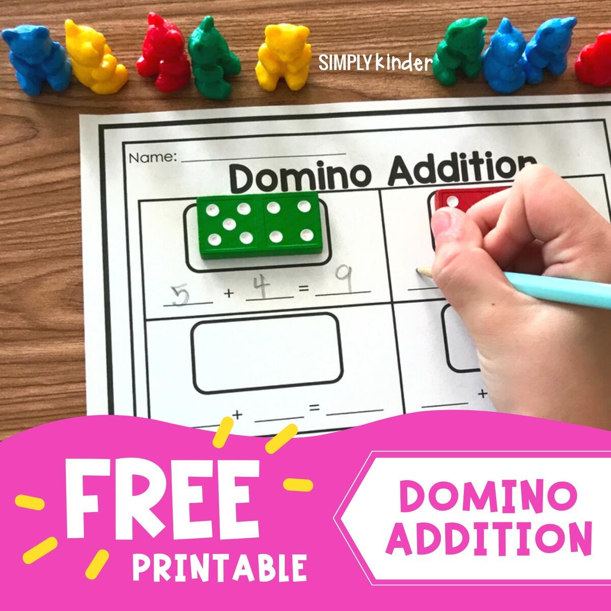 Free Printable Domino Addition Simply Kinder