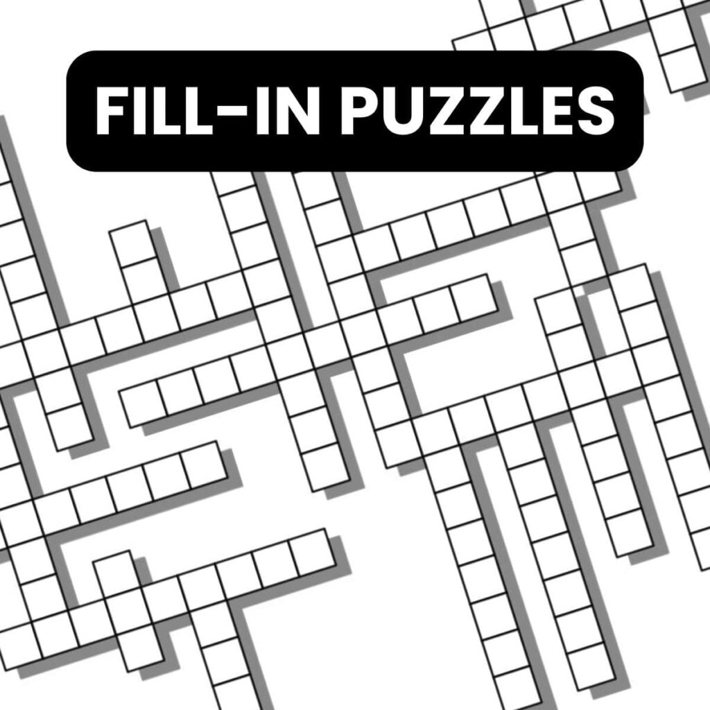 FREE Printable Fill In Puzzles PDF Download FREE Printable Fill In Puzzles PDF Download
