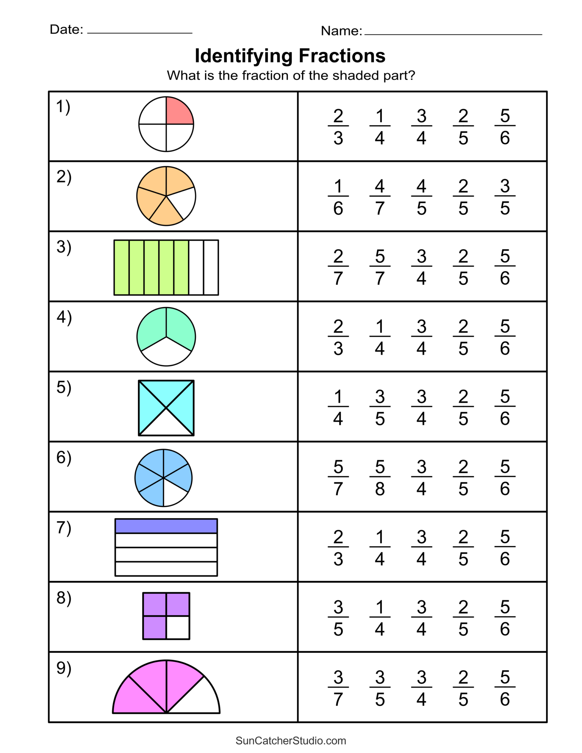 Free Printable Fractions Worksheets Comparing Identifying Free Printables Lettering SVG Files Tools Apps Equivalent Fractions Worksheet