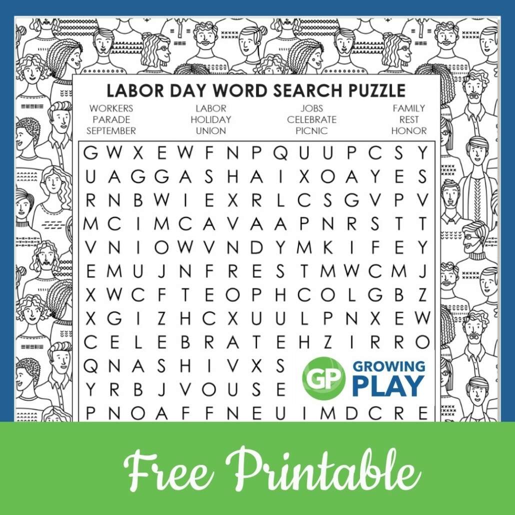 Free Printable Labor Day Word Search Puzzle Growing Play