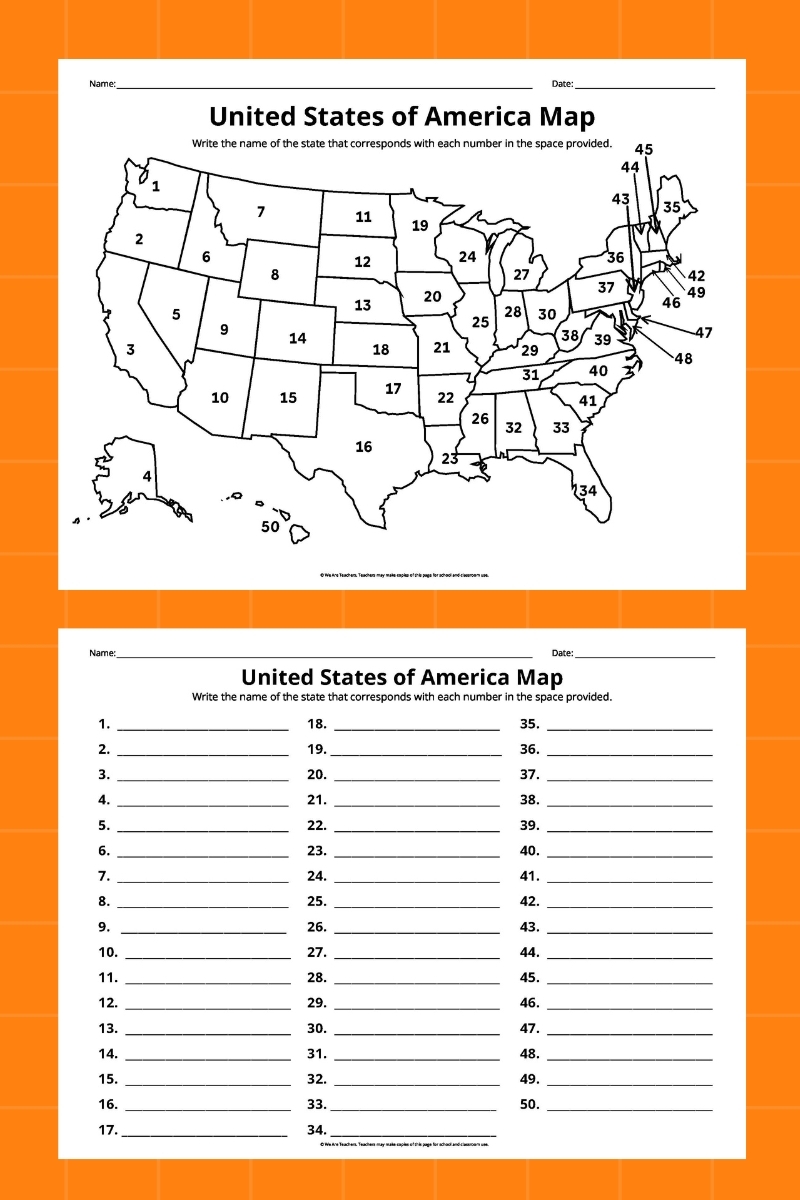 Free Printable Maps Of The United States Bundle 13 Fifty States Worksheets Free PDF At Worksheeto Worksheets Library
