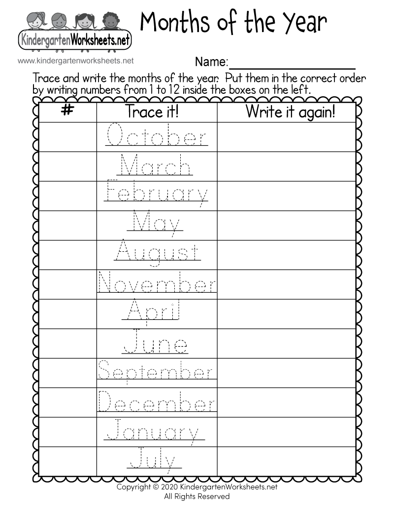 Free Printable Months Of The Year Worksheet Months Of The Year Worksheets Free PDF Printables Teach Prints