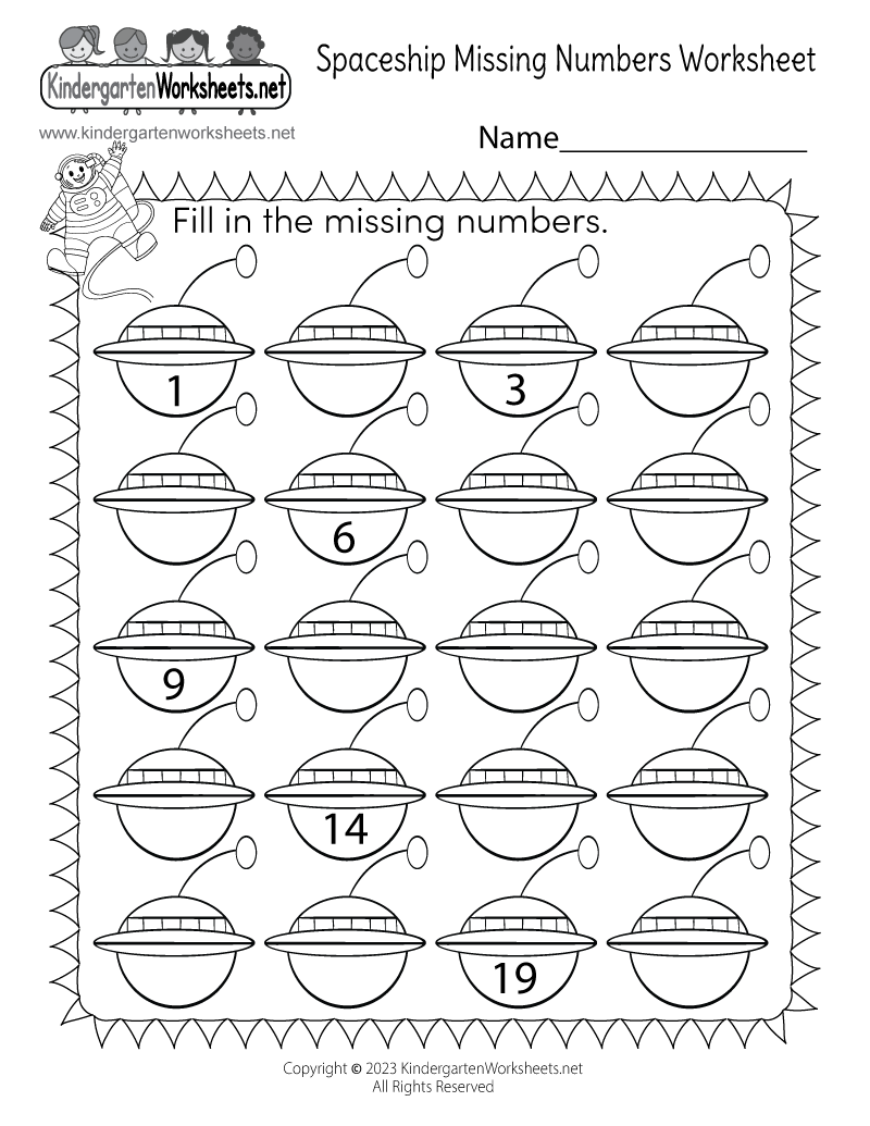 Free Printable Spaceship Missing Numbers Worksheet Free Printable Spaceship Missing Numbers Worksheet