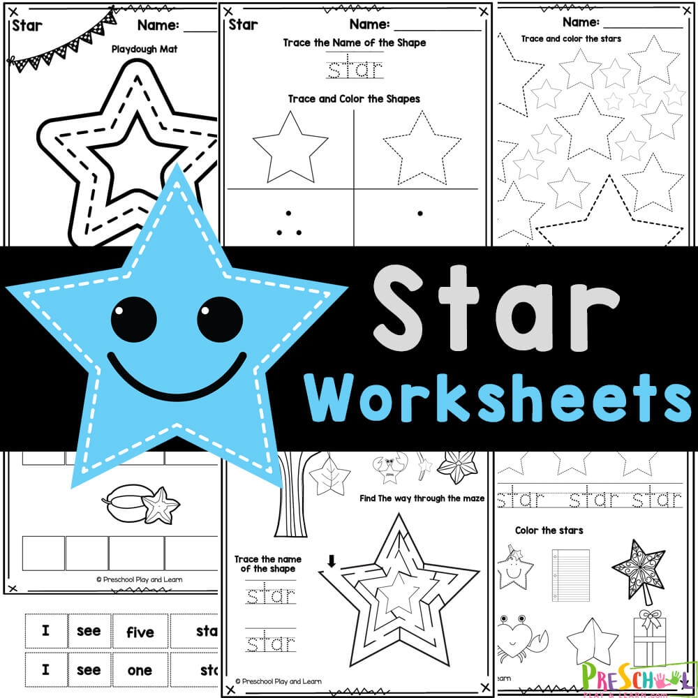 FREE Printable STAR Shape Worksheets For Preschool Stars And Polygons Shapes Free Printables For Kids