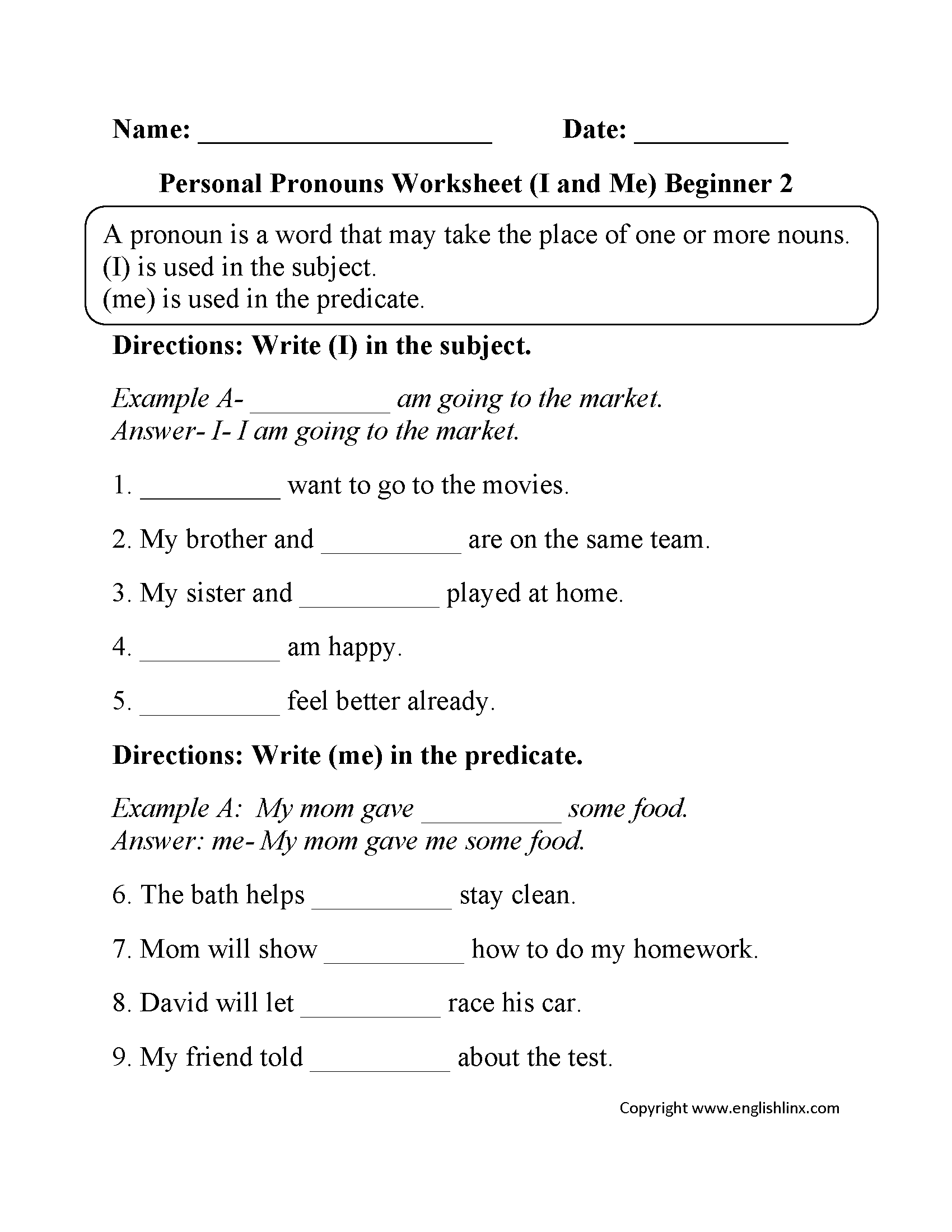 Free Pronouns Worksheets Printable Grammar Practice For All Ages Free Pronouns Worksheets Printable Grammar Practice For All Ages