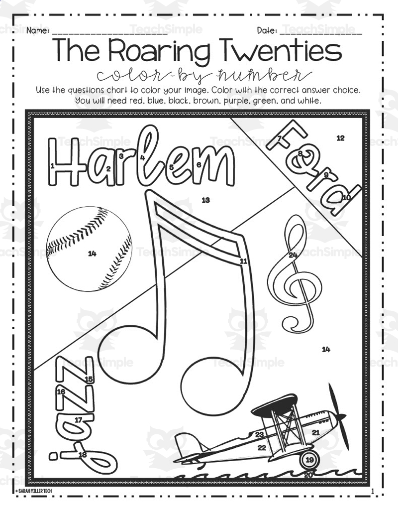 Free Roaring Twenties Worksheet Download Free Roaring Twenties Worksheet Png Images Free Worksheets On Clipart Library
