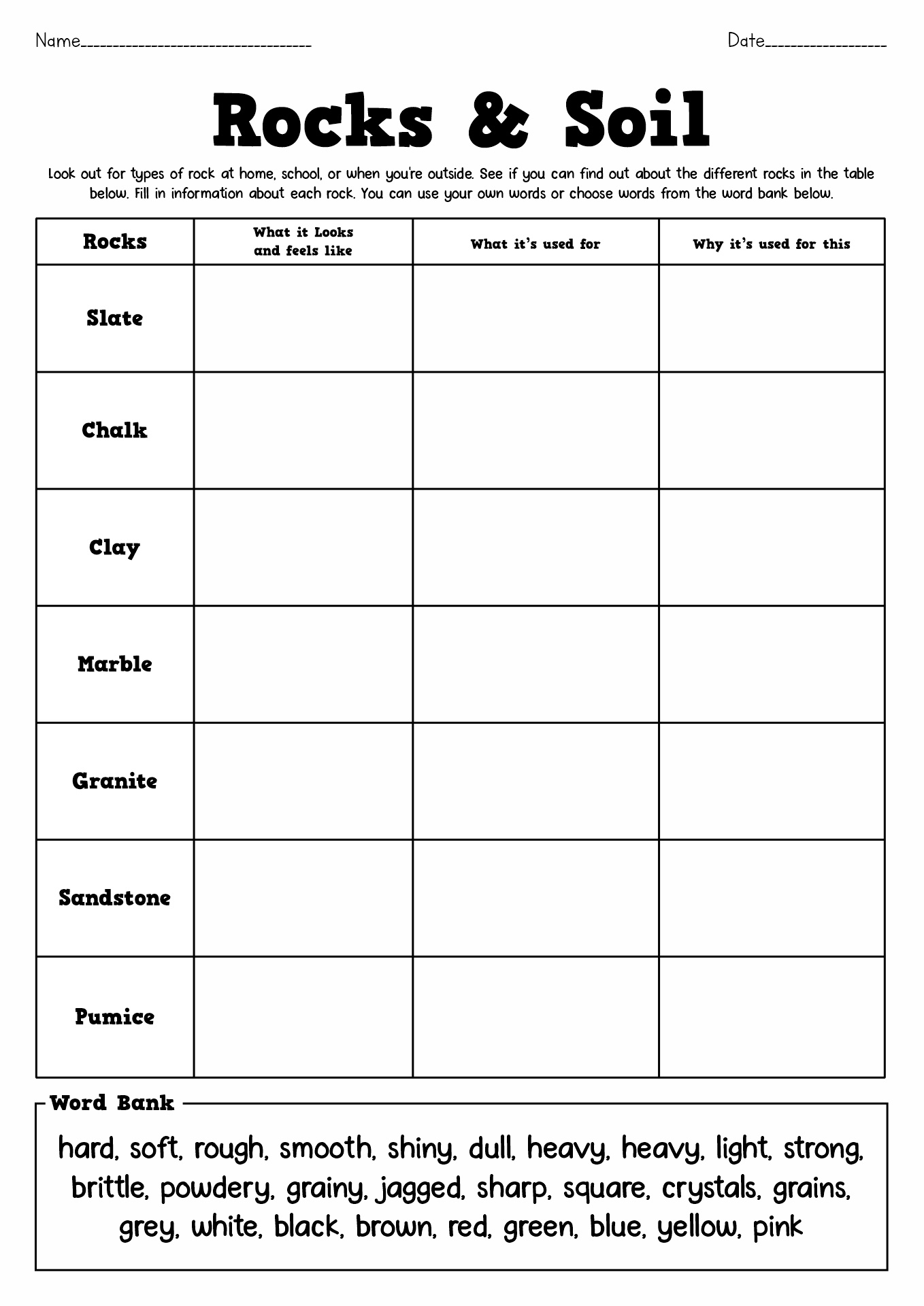 Free Rocks And Soil Worksheet For First Grade Download Free Rocks And Soil Worksheet For First Grade Png Images Free Worksheets On Clipart Library