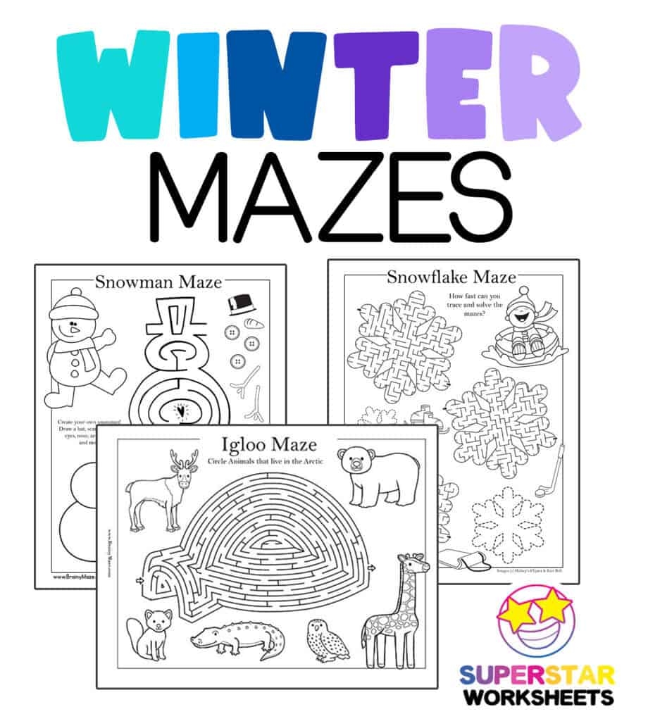 Free Seasonal Mazes Worksheets Superstar Worksheets
