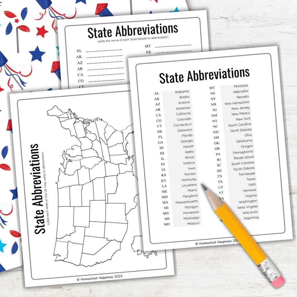 Free State Abbreviations List Printable For Kids Free State Abbreviations List Printable For Kids