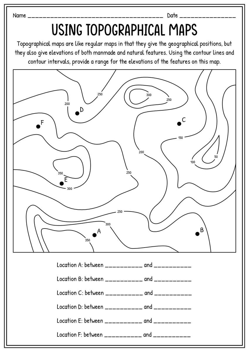 Free Topographic Maps Worksheet Download Free Topographic Maps Worksheet Png Images Free Worksheets On Clipart Library