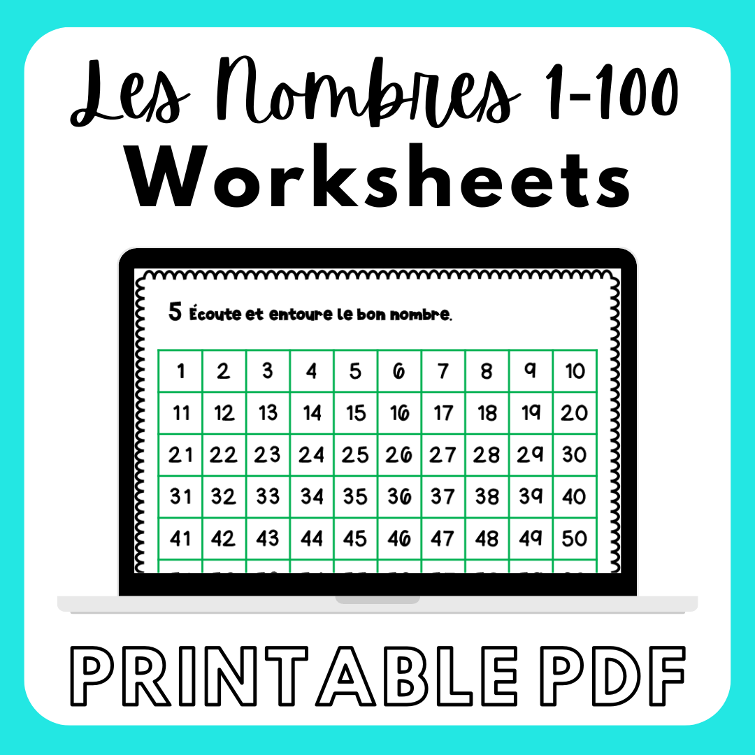 FRENCH Numbers 1 100 Les Nombres 1 100 Activities Worksheets Made By Teachers