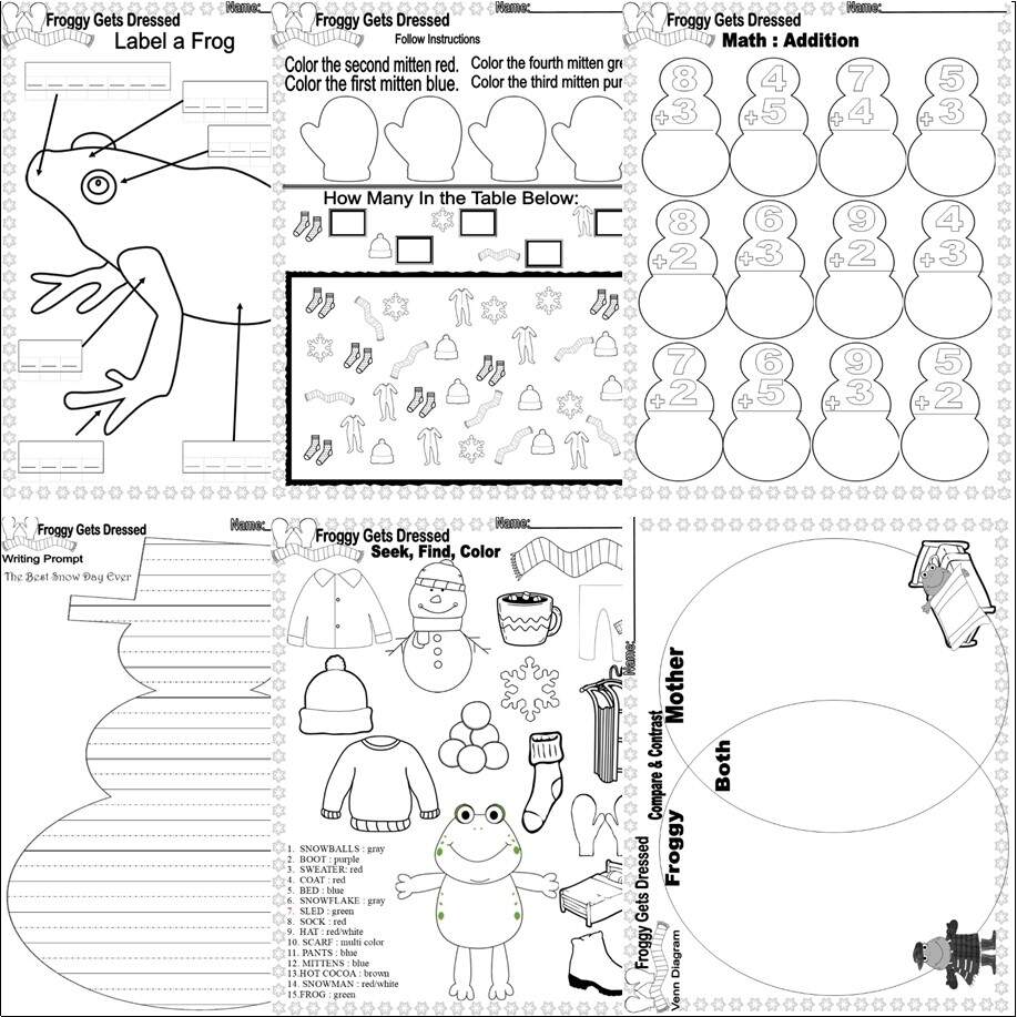 Froggy Gets Dressed Winter Book Study Companion Reading Comprehension Speech Labeling Worksheets Classful Froggy Gets Dressed Winter Book Study Companion Reading Comprehension Speech Labeling Worksheets Classful