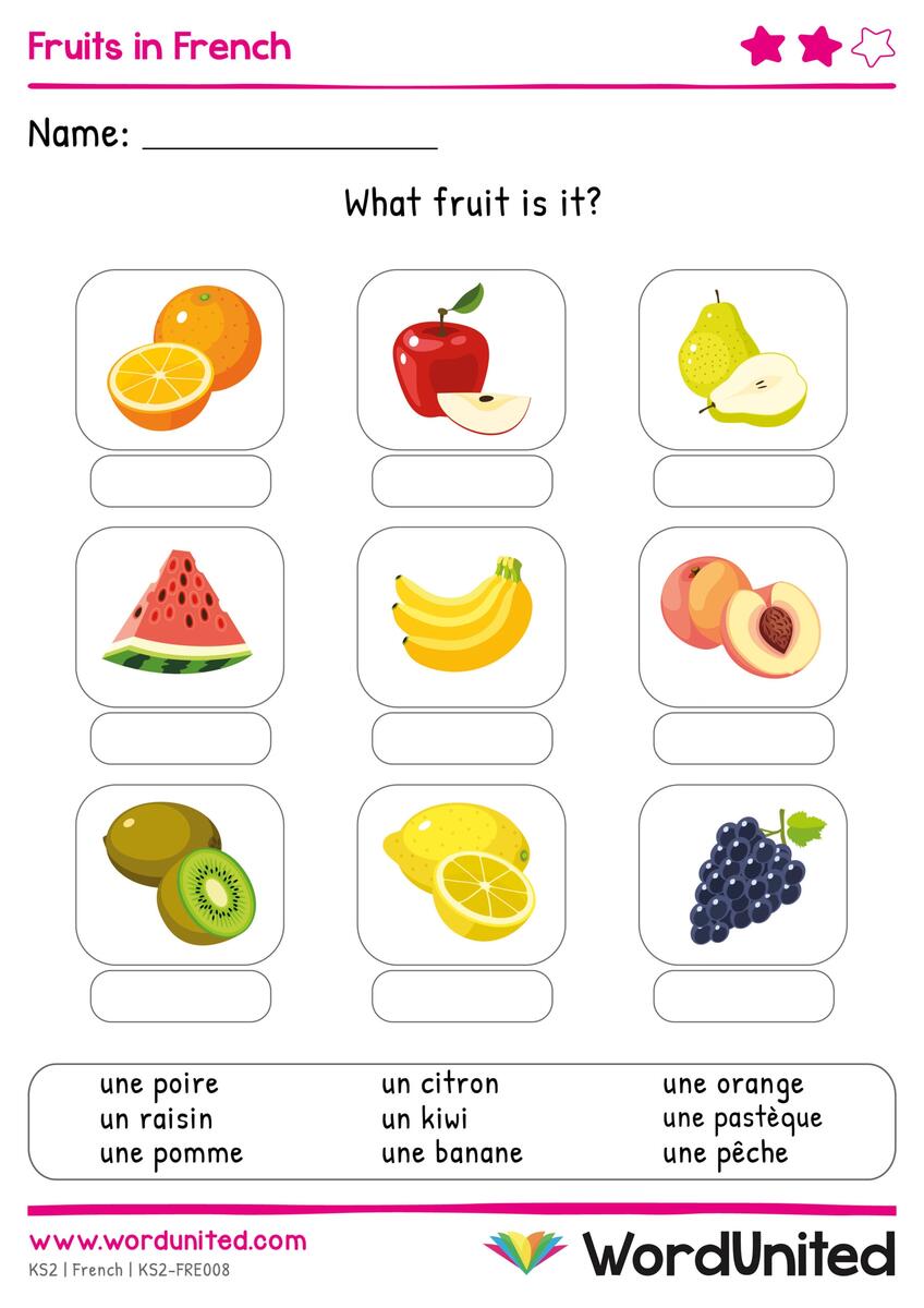 Fruits In French WordUnited