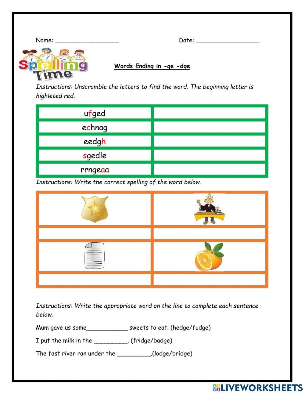 Ge And Dge Words Worksheet Worksheets Library Ge And Dge Words Worksheet Worksheets Library