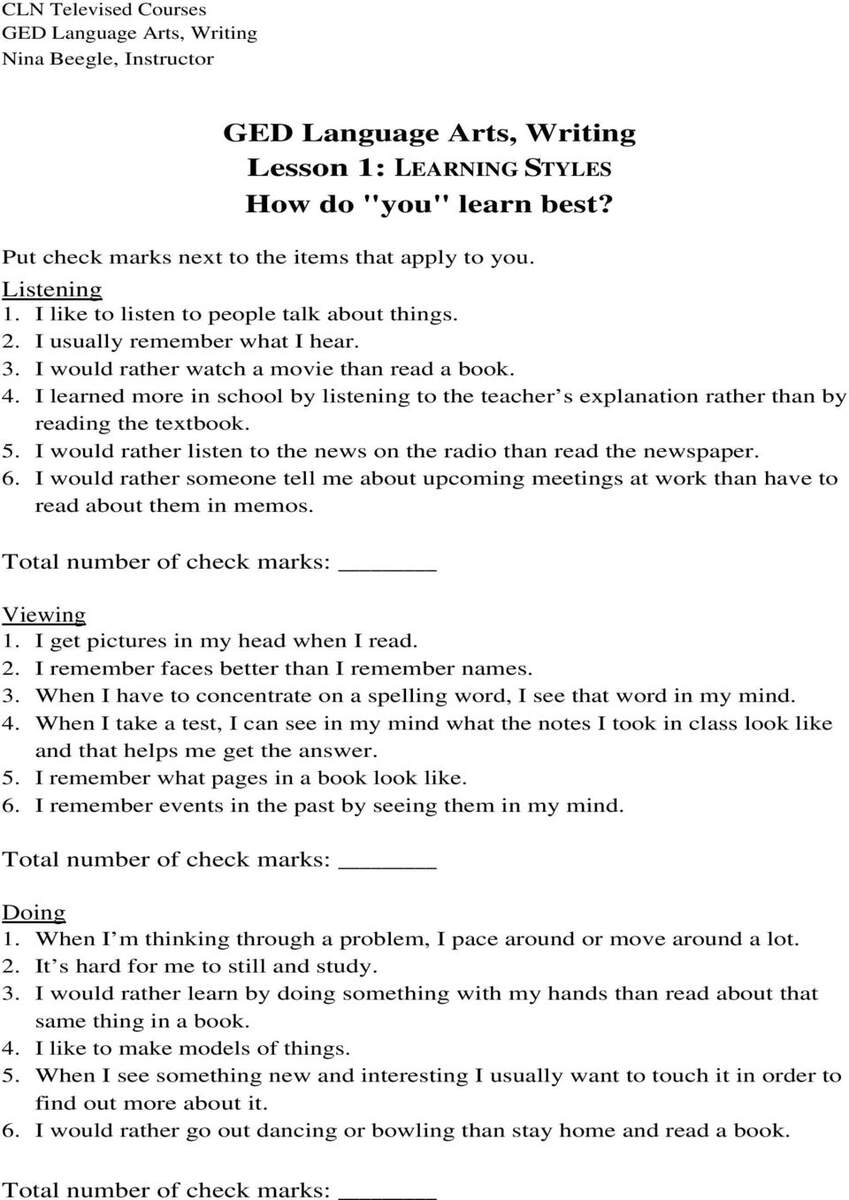GED Language Arts Writing Lesson 1 Noun Overview Worksheet PDF Worksheets Library